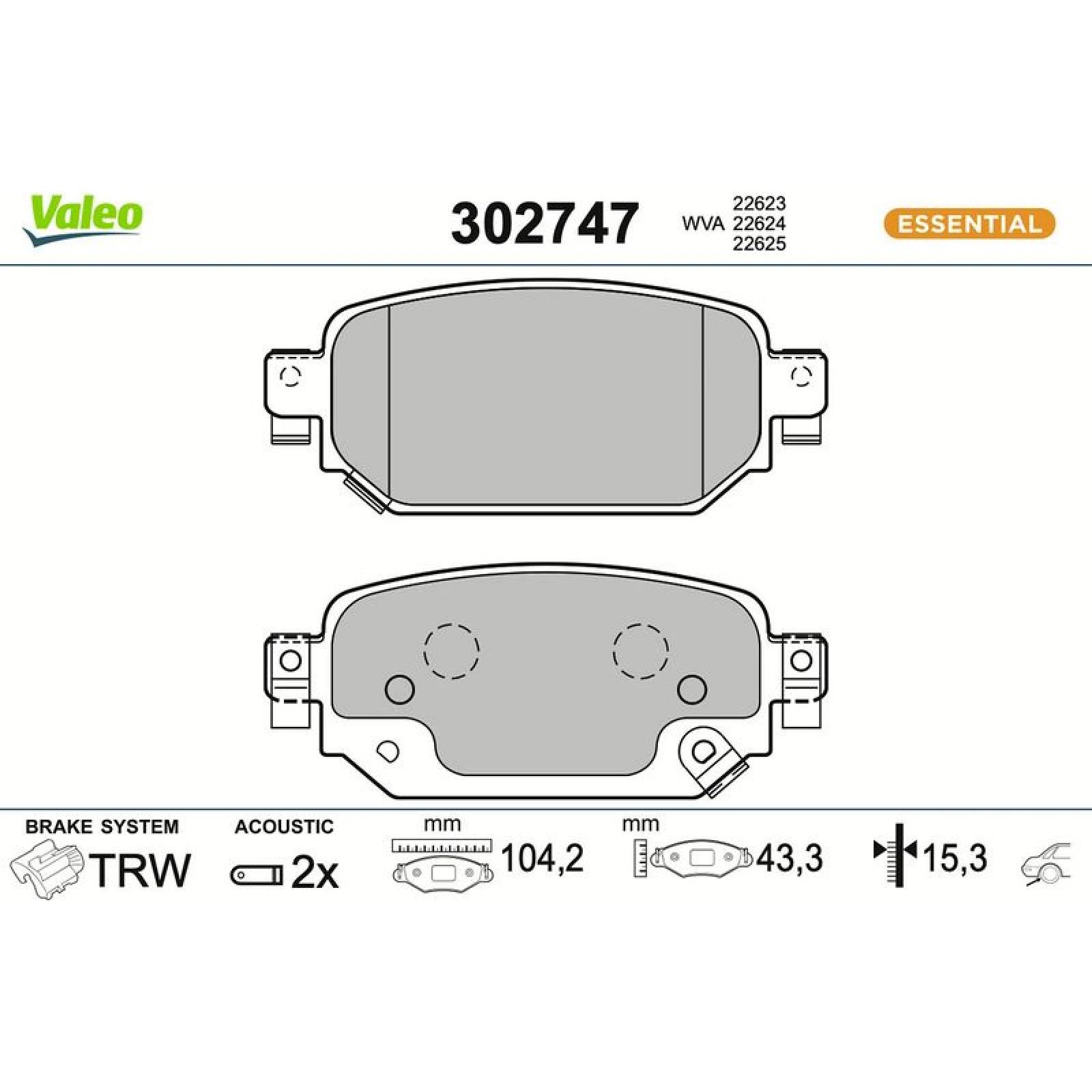 VALEO Bremsbeläge 302747