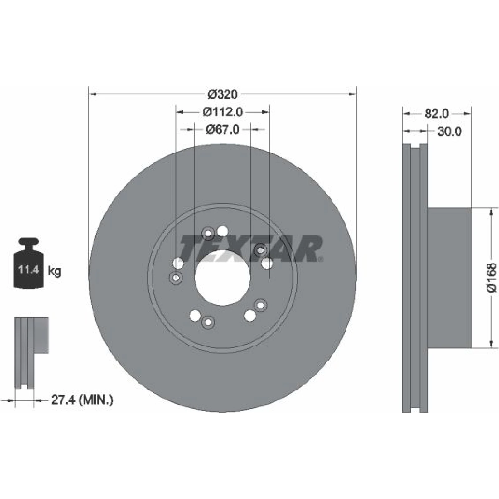 Textar Bremsscheibe Db P. W140 300 92056600