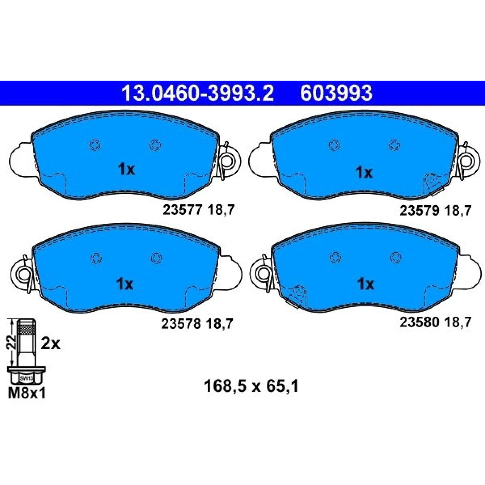 Bremsbelagsatz Ford P. Transit 2.0-2.4 Tdci 00-06 13.0460-3993.2