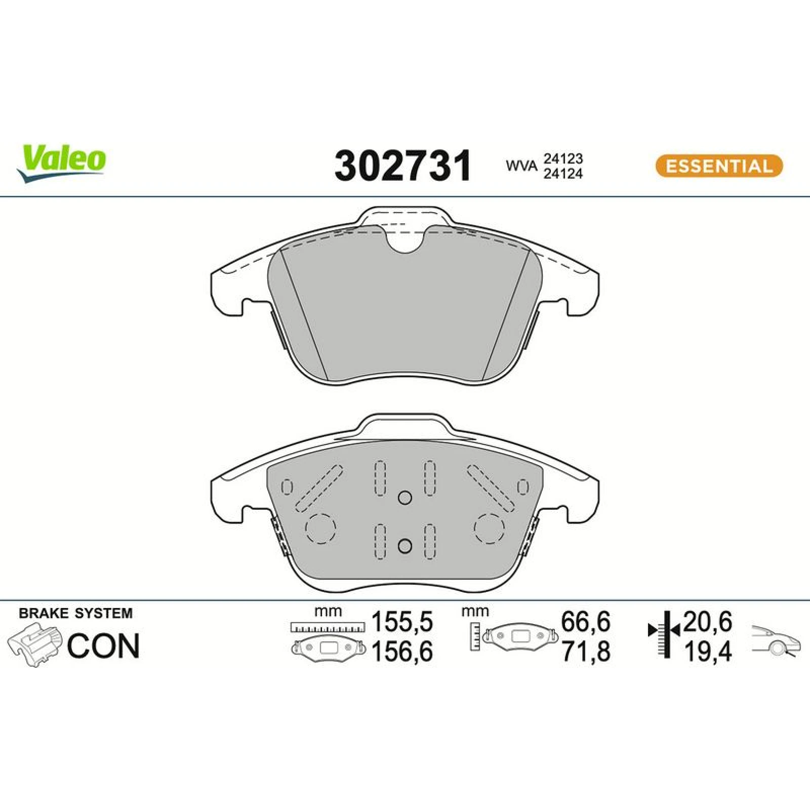 VALEO Bremsbeläge 302731