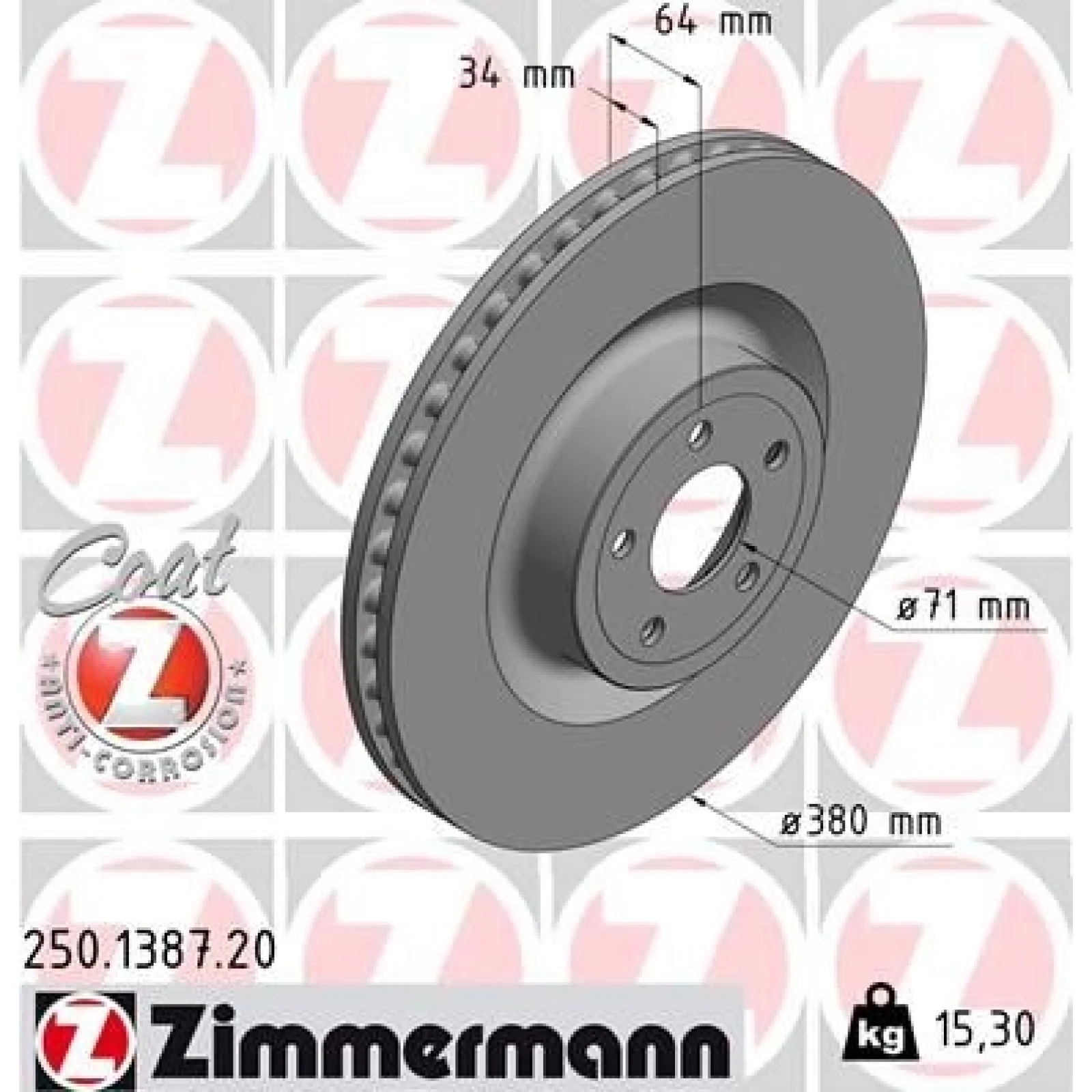 ZIMMERMANN Bremsscheibe 250.1387.20