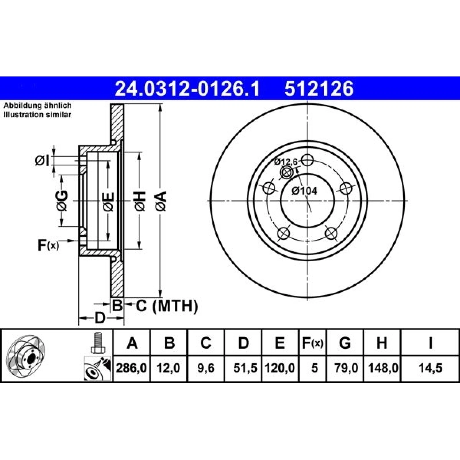 Bremsscheibe Bmw S. 3/Z3 (E36) 1.6-2.0 90-03 Power Disc 24.0312-0126.1