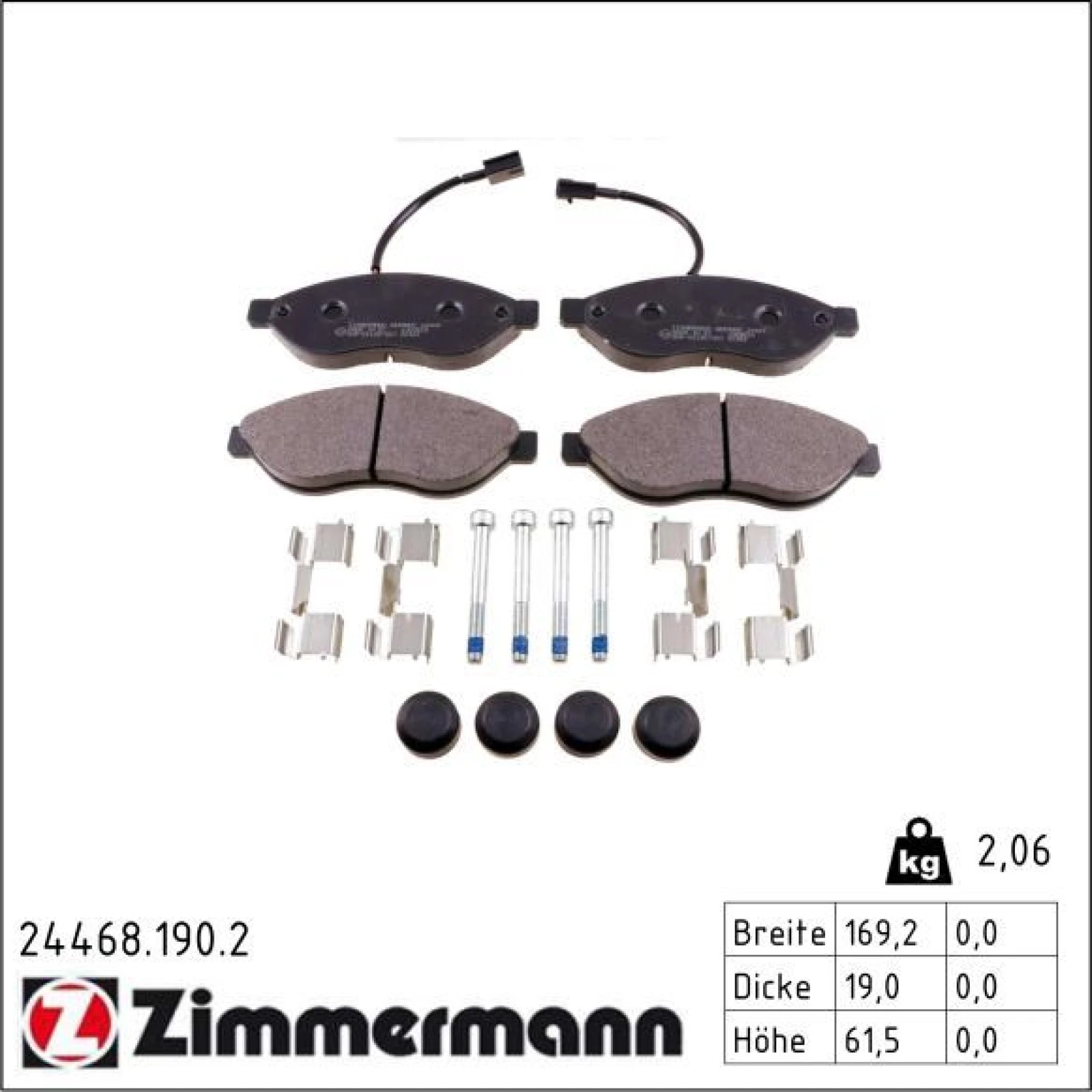ZIMMERMANN Bremsbeläge 24468.190.2