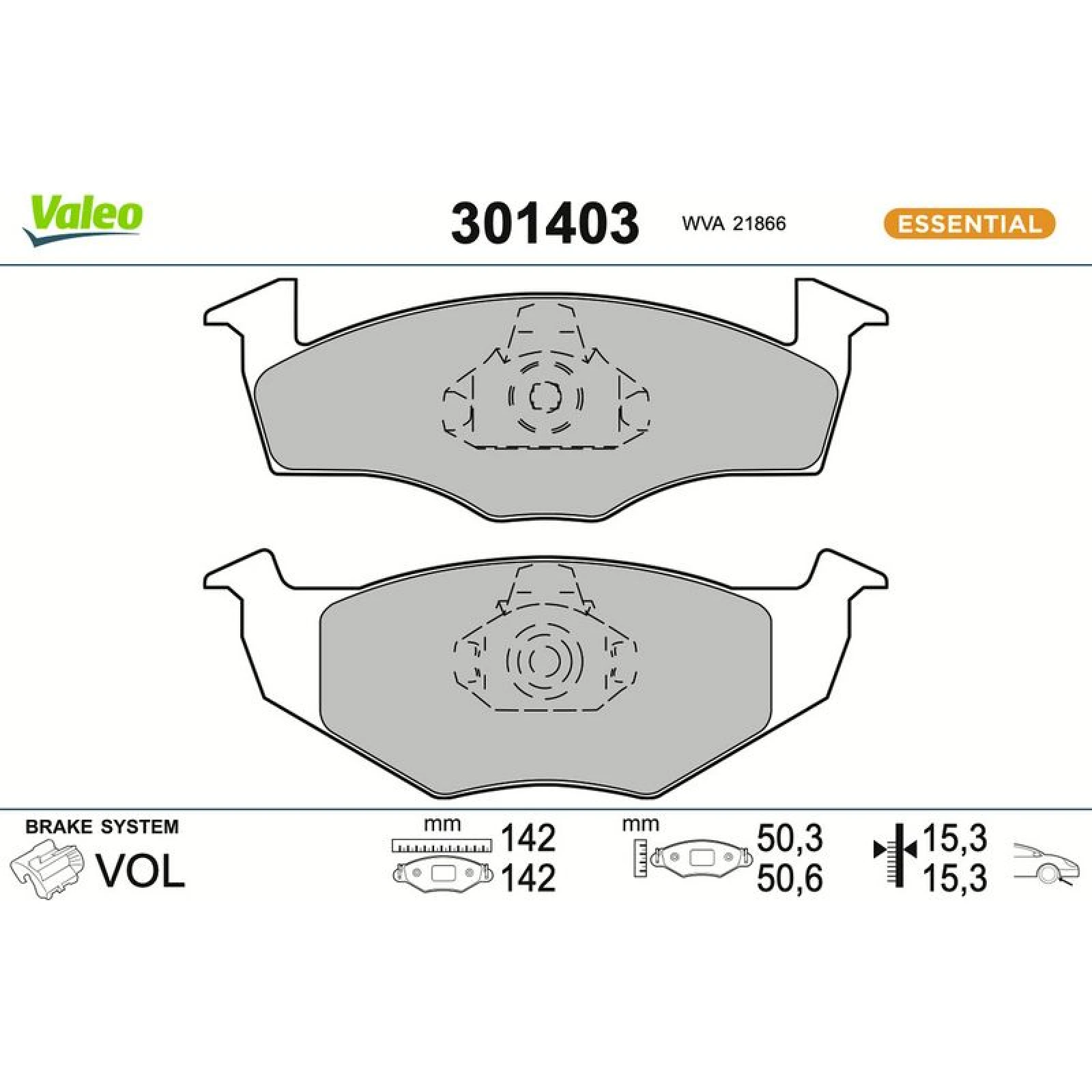VALEO Bremsbeläge 301403