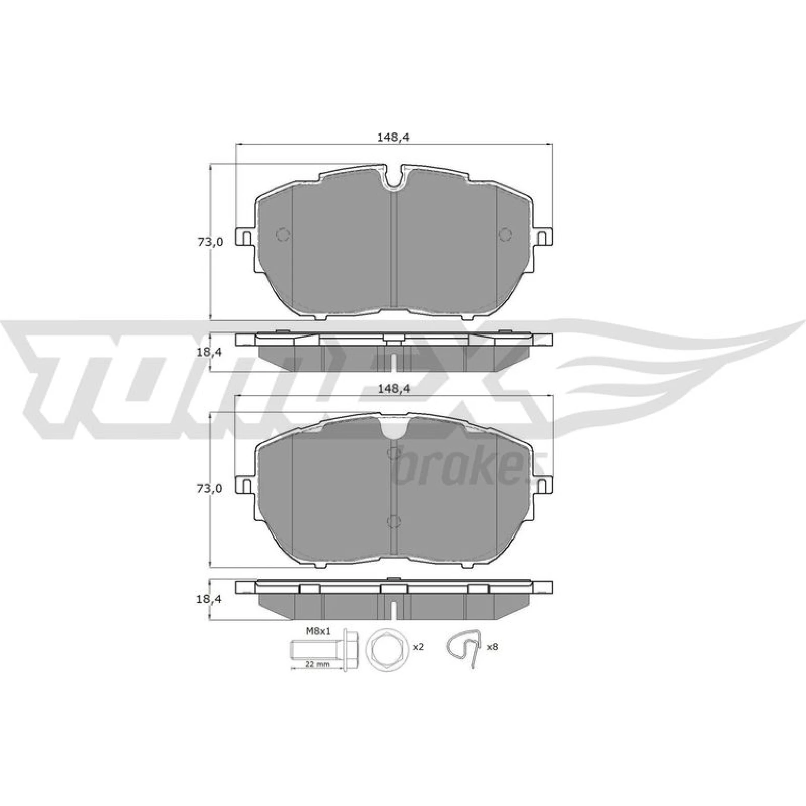 TOMEX brakes Bremsbelagsatz, Scheibenbremse TX 18-65