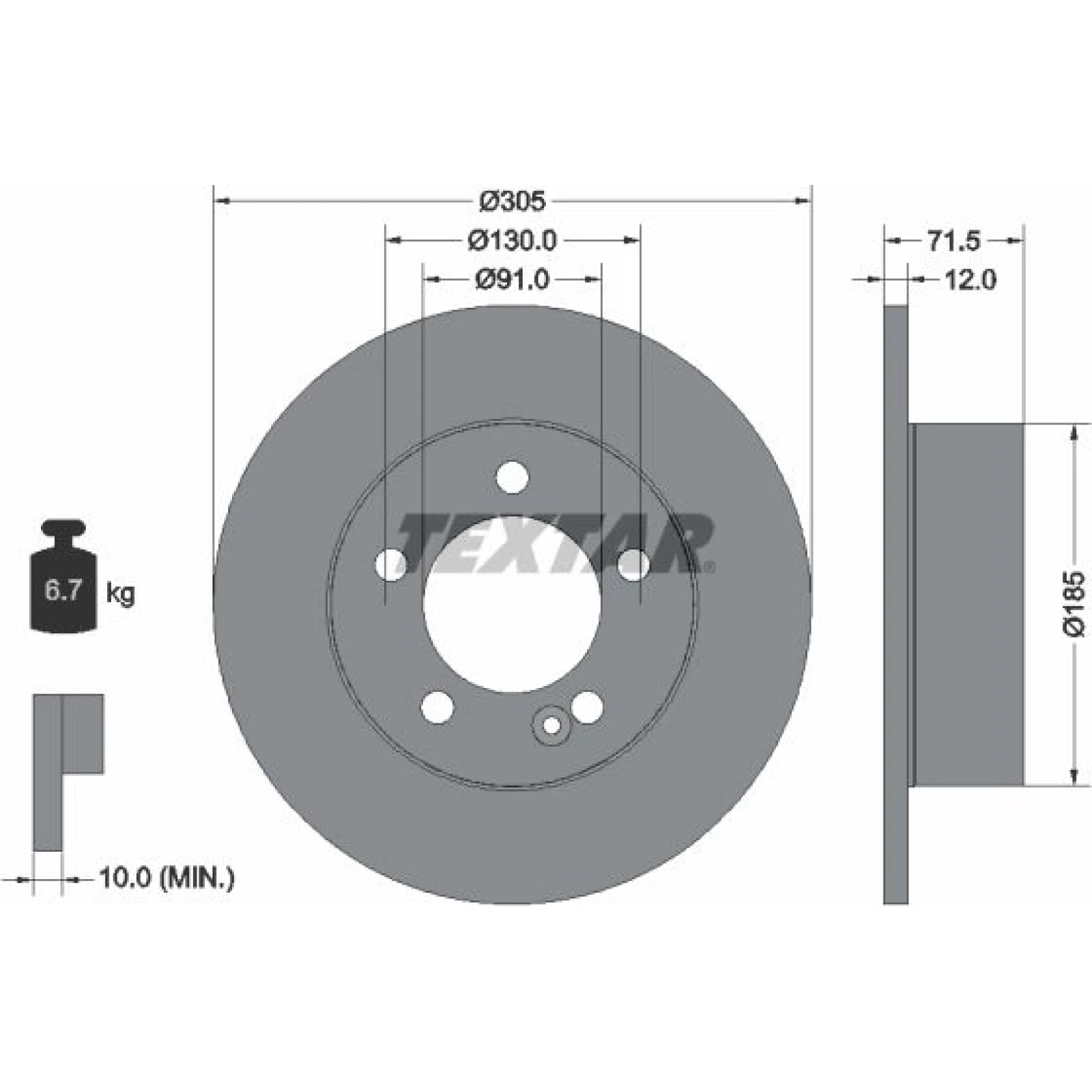 Bremsscheibe Renault T. Master 10- Rwd Single Ko A 92228800