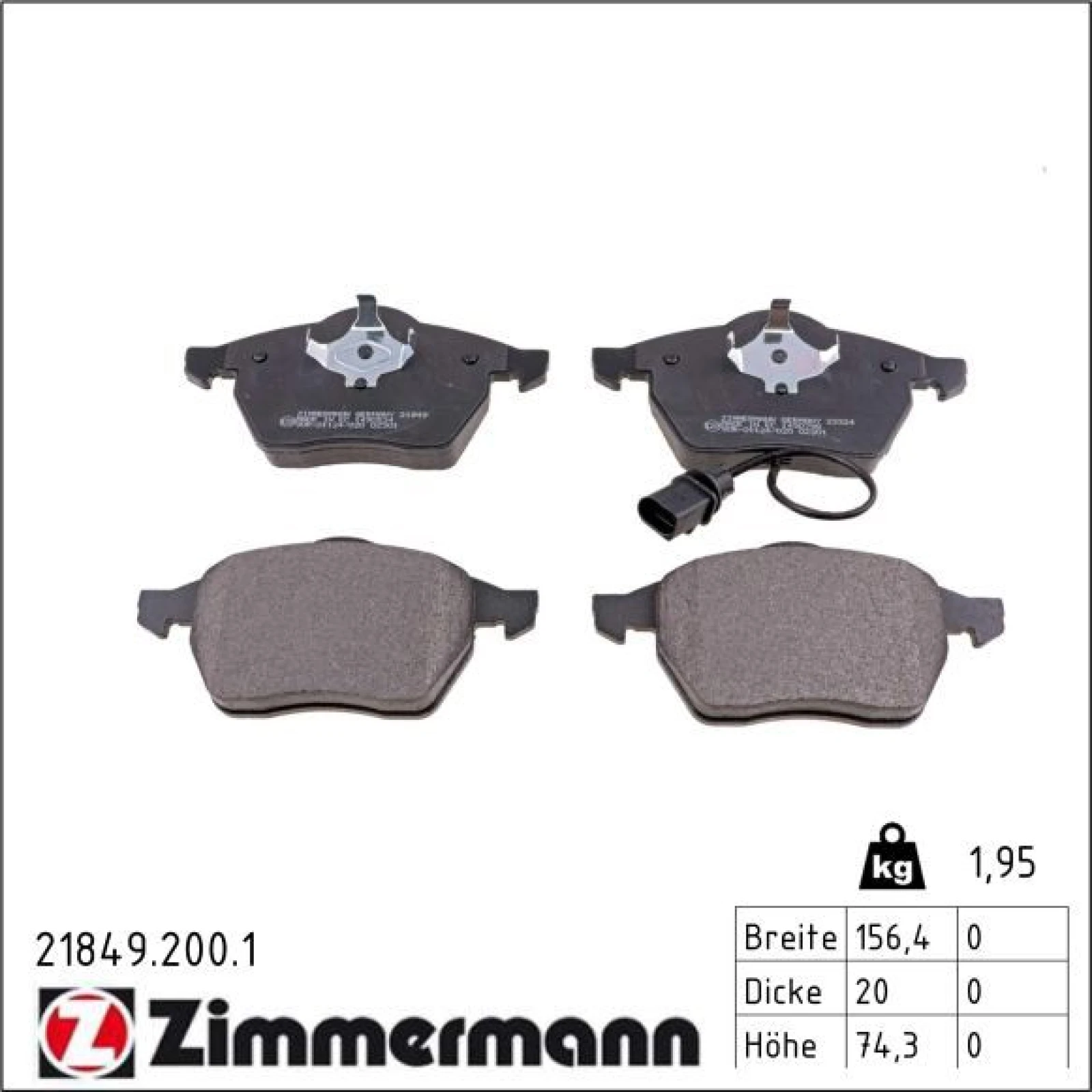 ZIMMERMANN Bremsbeläge 21849.200.1
