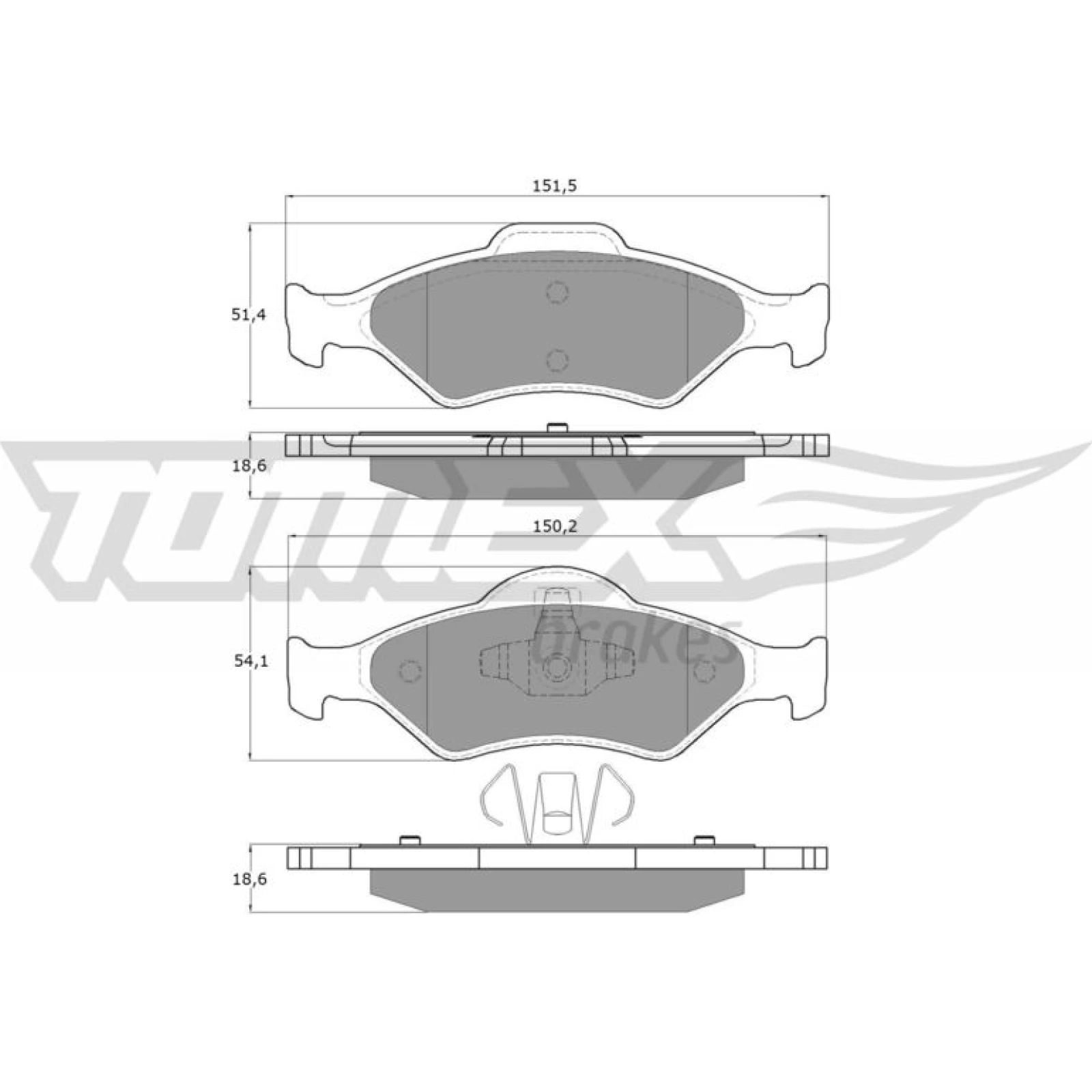 TOMEX brakes Bremsbelagsatz, Scheibenbremse TX 12-53
