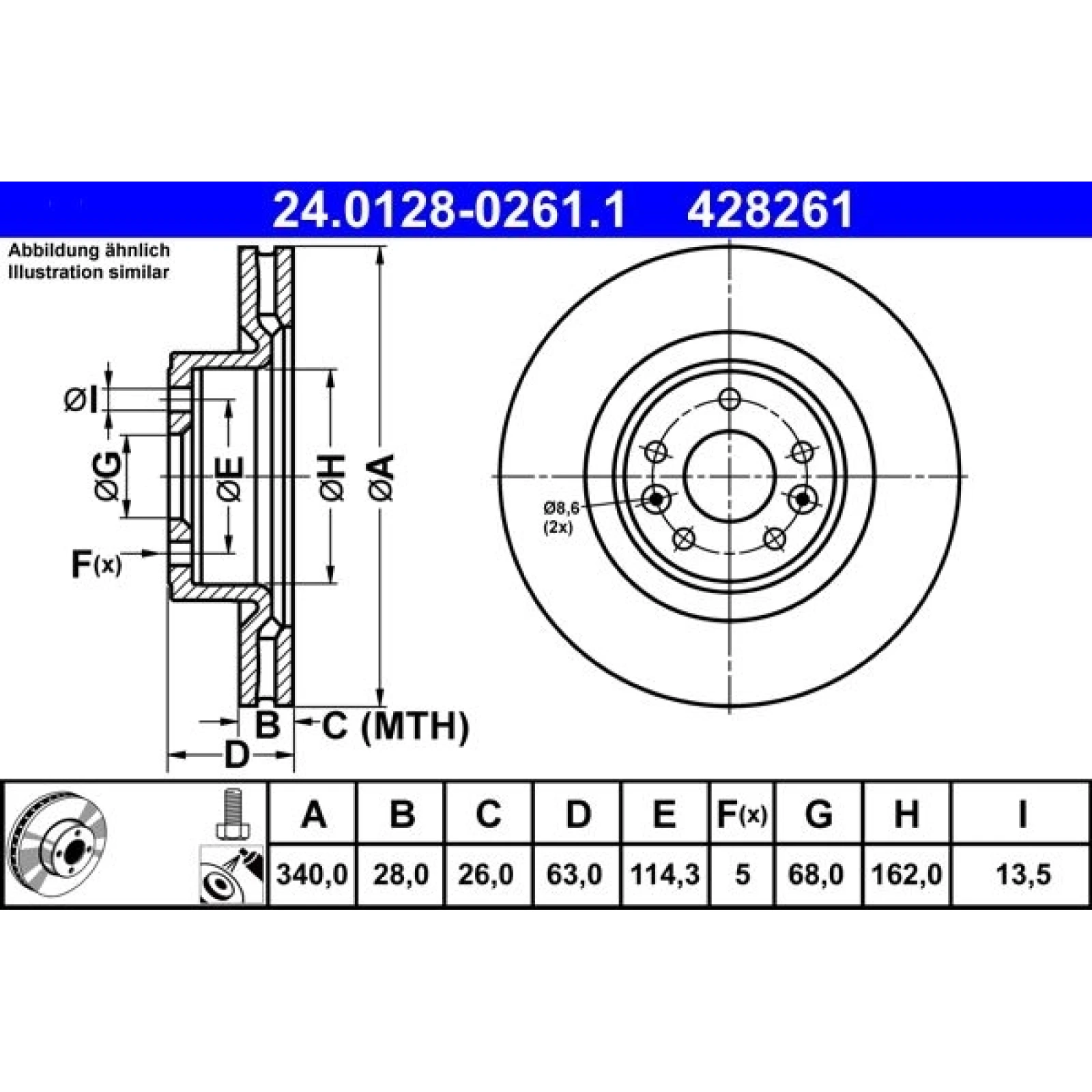 Bremsscheibe 24.0128-0261.1
