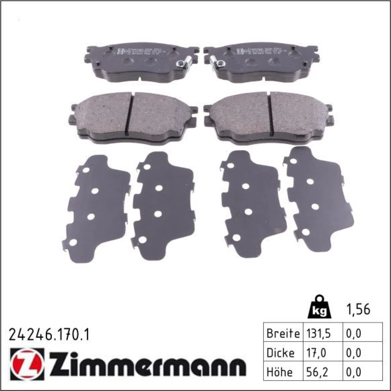 ZIMMERMANN Bremsbeläge 24246.170.1