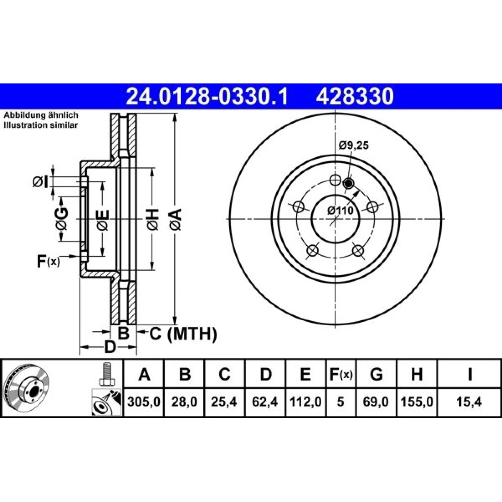 Bremsscheibe 24.0128-0330.1