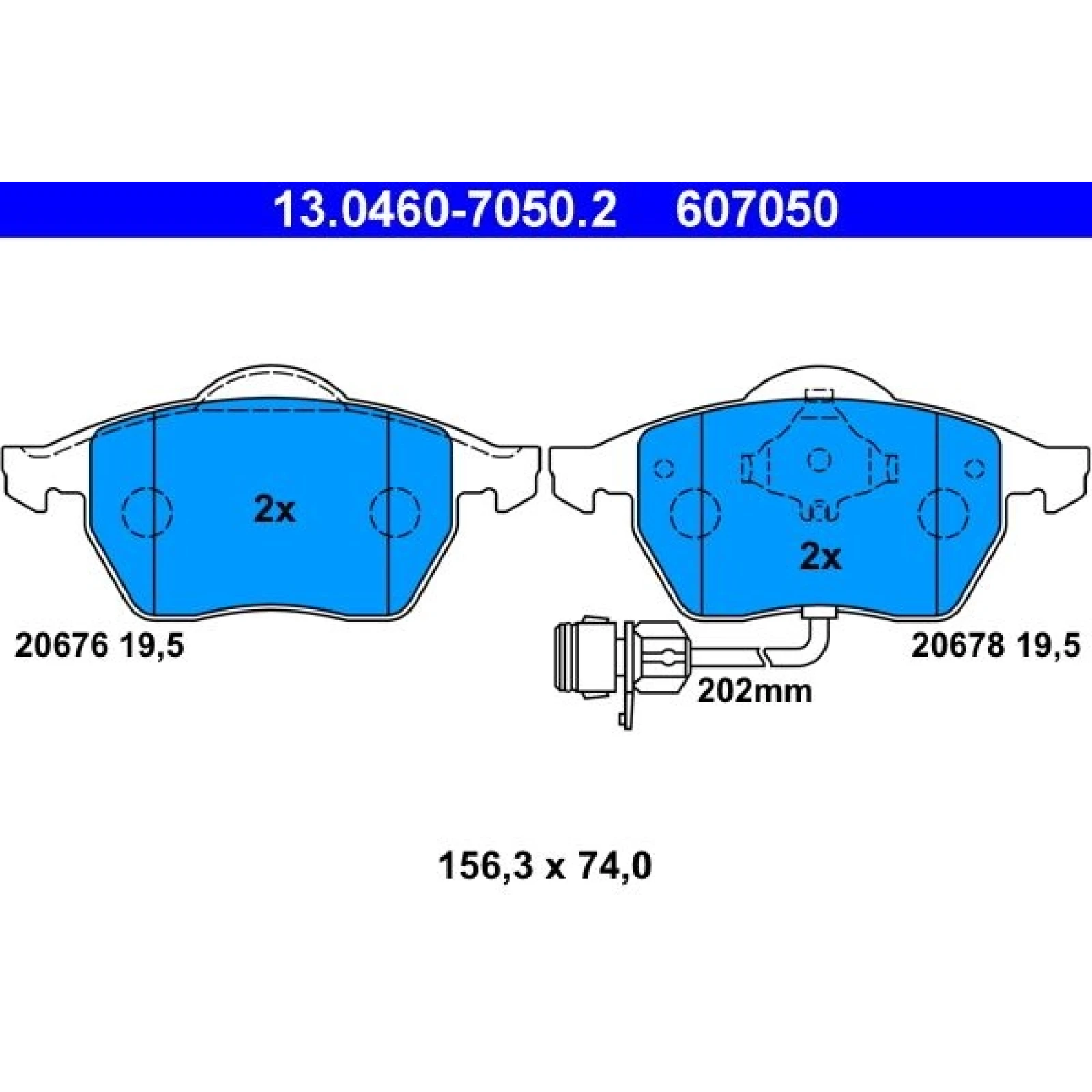 Bremsbelagsatz Audi P. A6/100 1,8-2,8 90-97 13.0460-7050.2