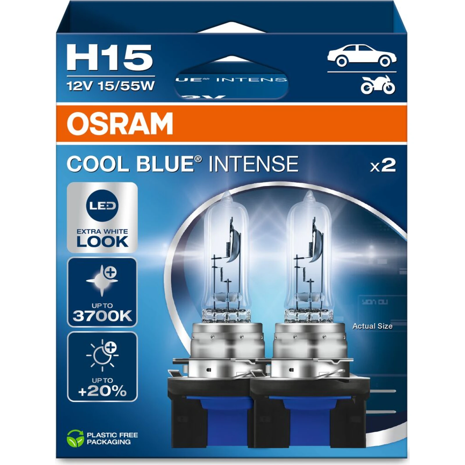 Osram H15 12V 15/55W PGJ23t-1 Cool Blue Intense NextGen. 3700K +100% Duo 2st 64176CBN-2HB