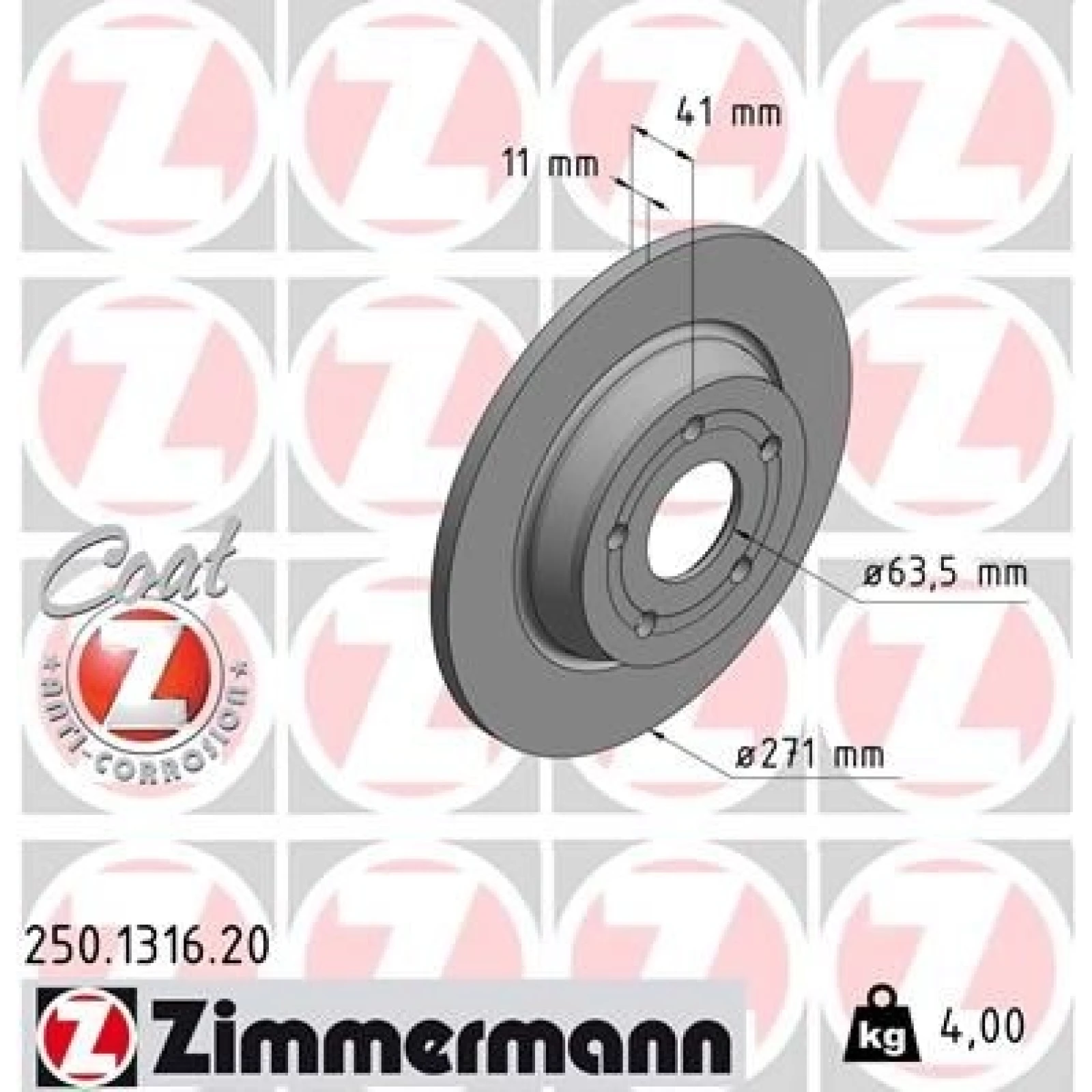 ZIMMERMANN Bremsscheibe 250.1316.20