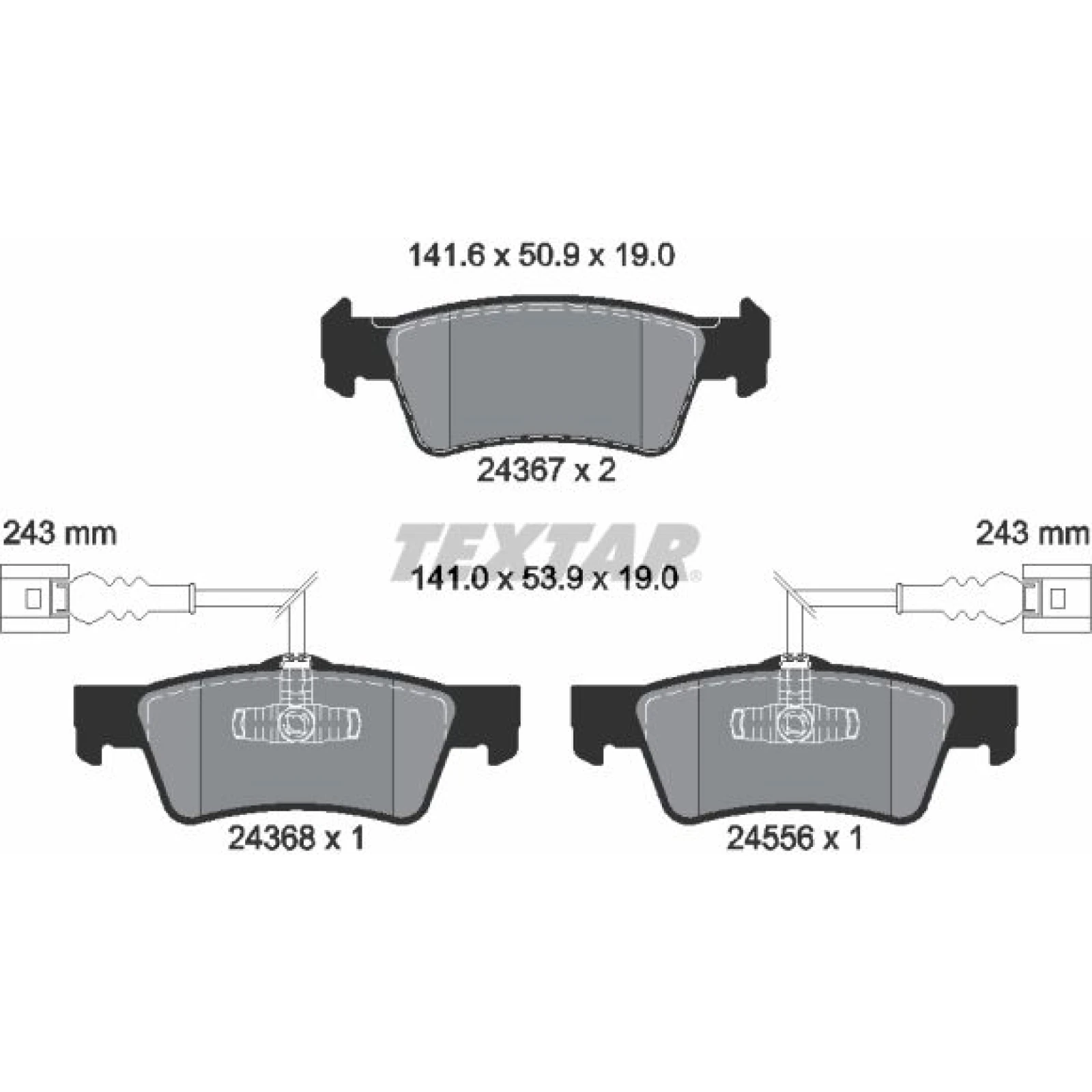 Bremsbelagsatz Vw T. Touareg 2.5 R5 Tdi 03-06 2 Sensoren 2436701