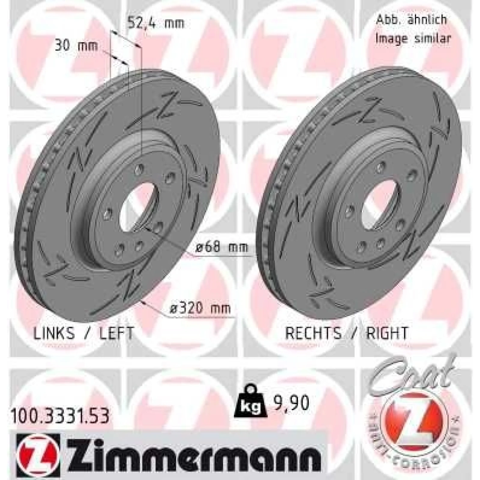 ZIMMERMANN Bremsscheibe 100.3331.53
