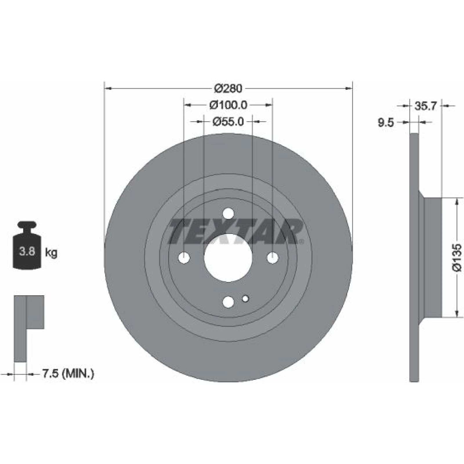 Textar Bremsscheibe 92320003