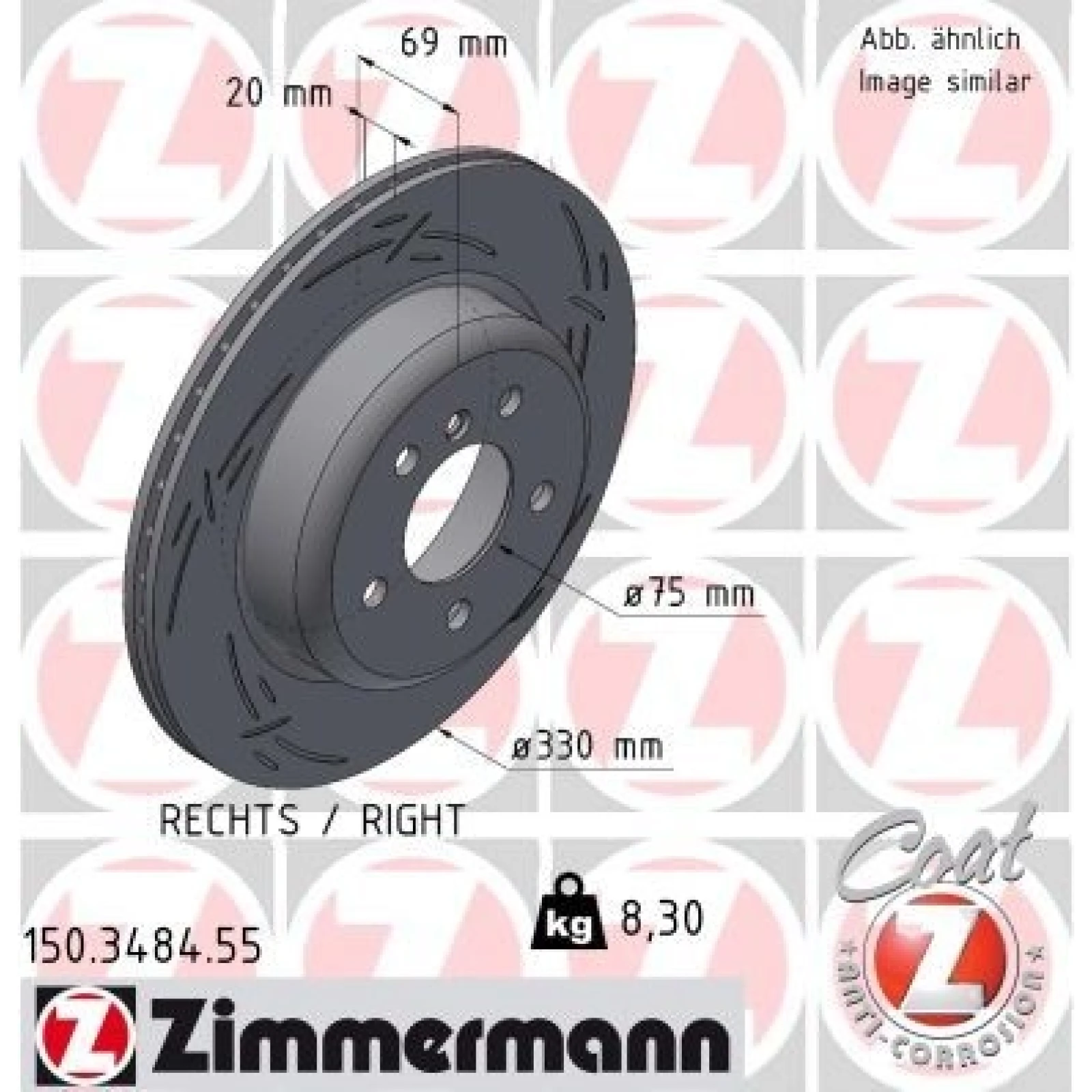 ZIMMERMANN Bremsscheibe 150.3484.55