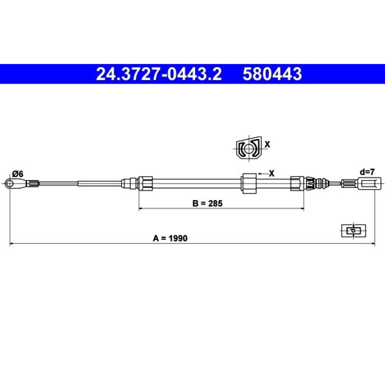 ATE Handbremsseil 24.3727-0443.2