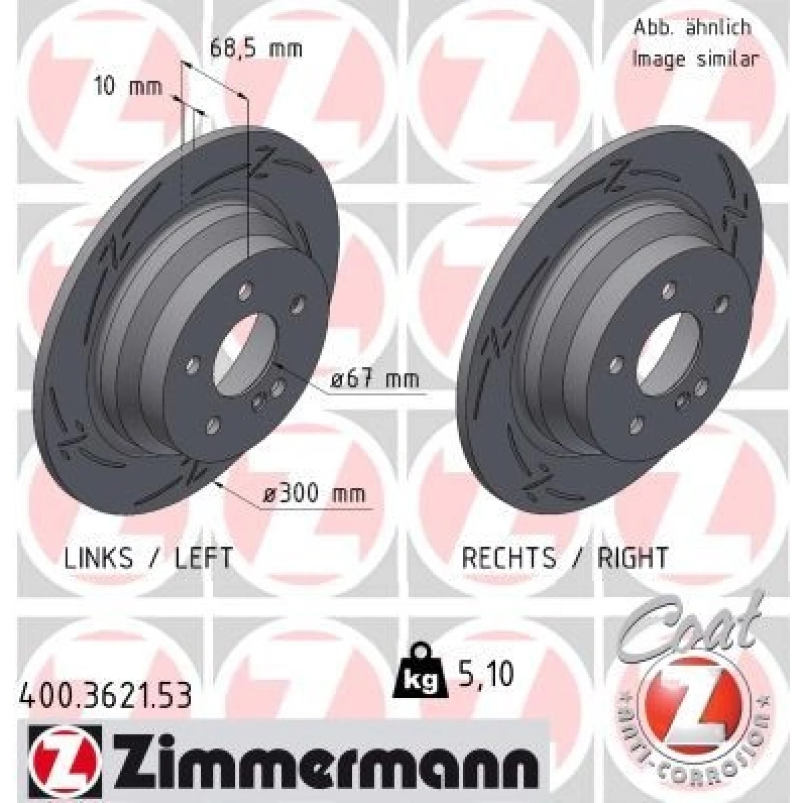 ZIMMERMANN Bremsscheibe 400.3621.53
