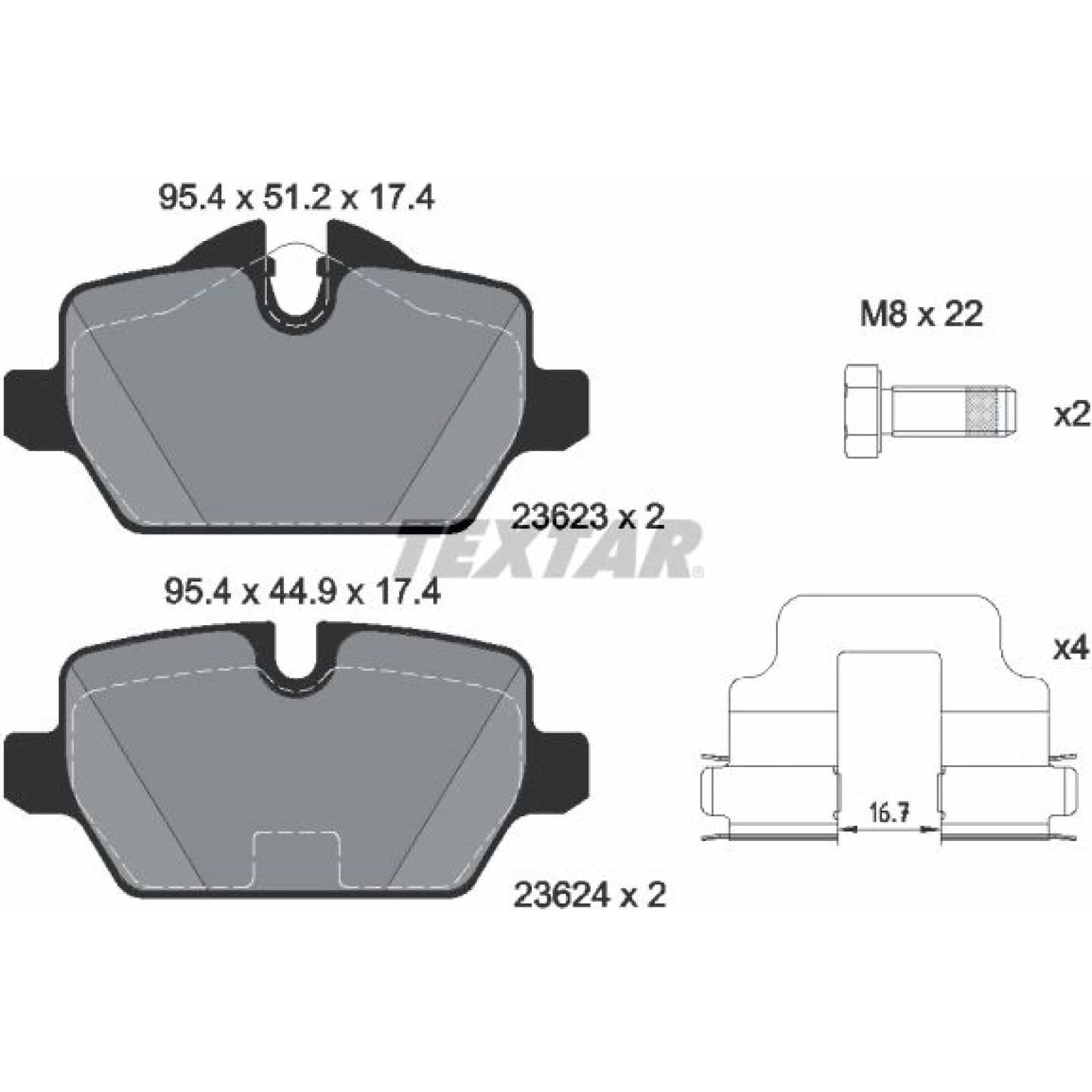 Bremsbelagsatz Bmw T. E87 04-/E90 05 2362303