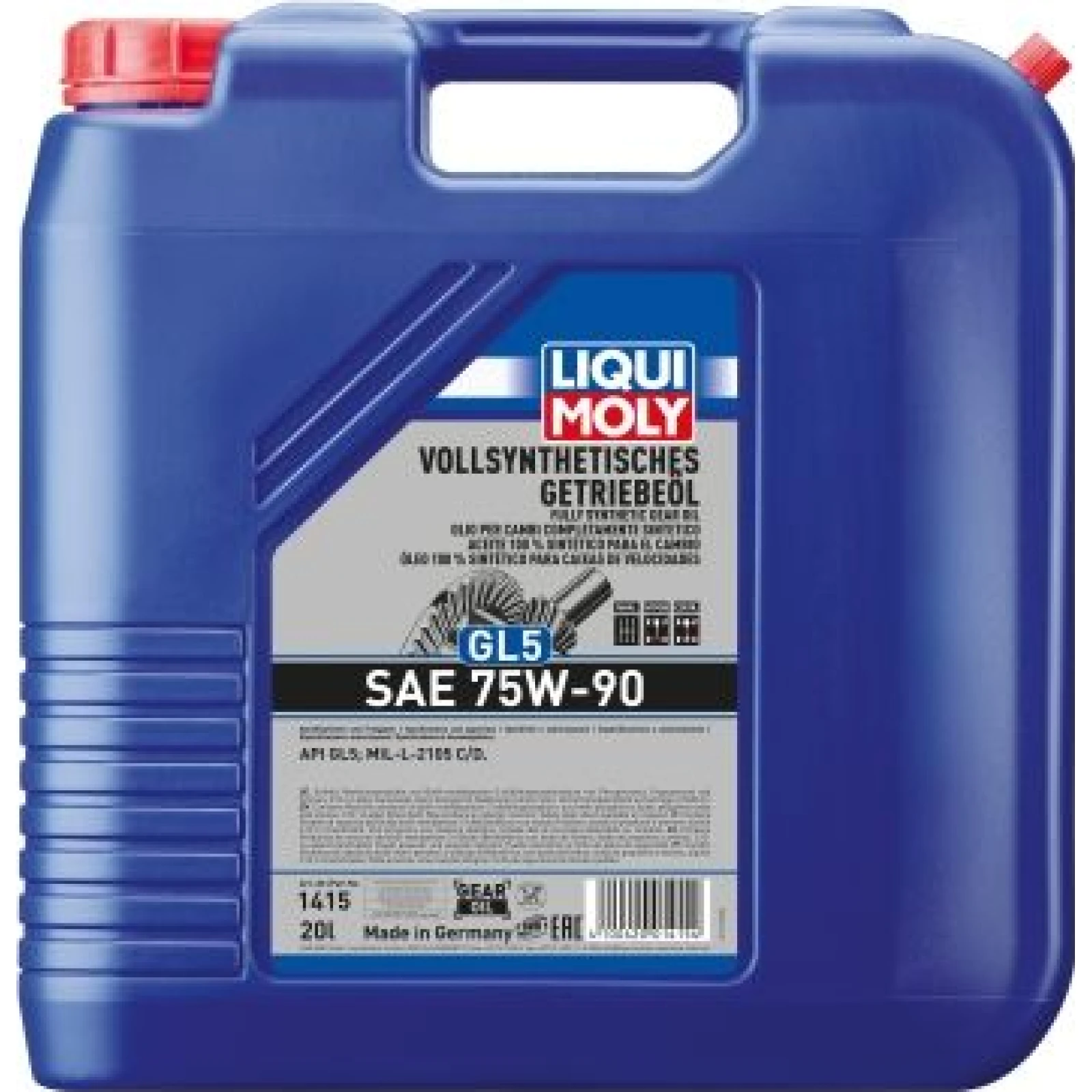Liqui Moly Vollsynthetisches Getriebeöl (GL5) SAE 75W-90 20 l 1415
