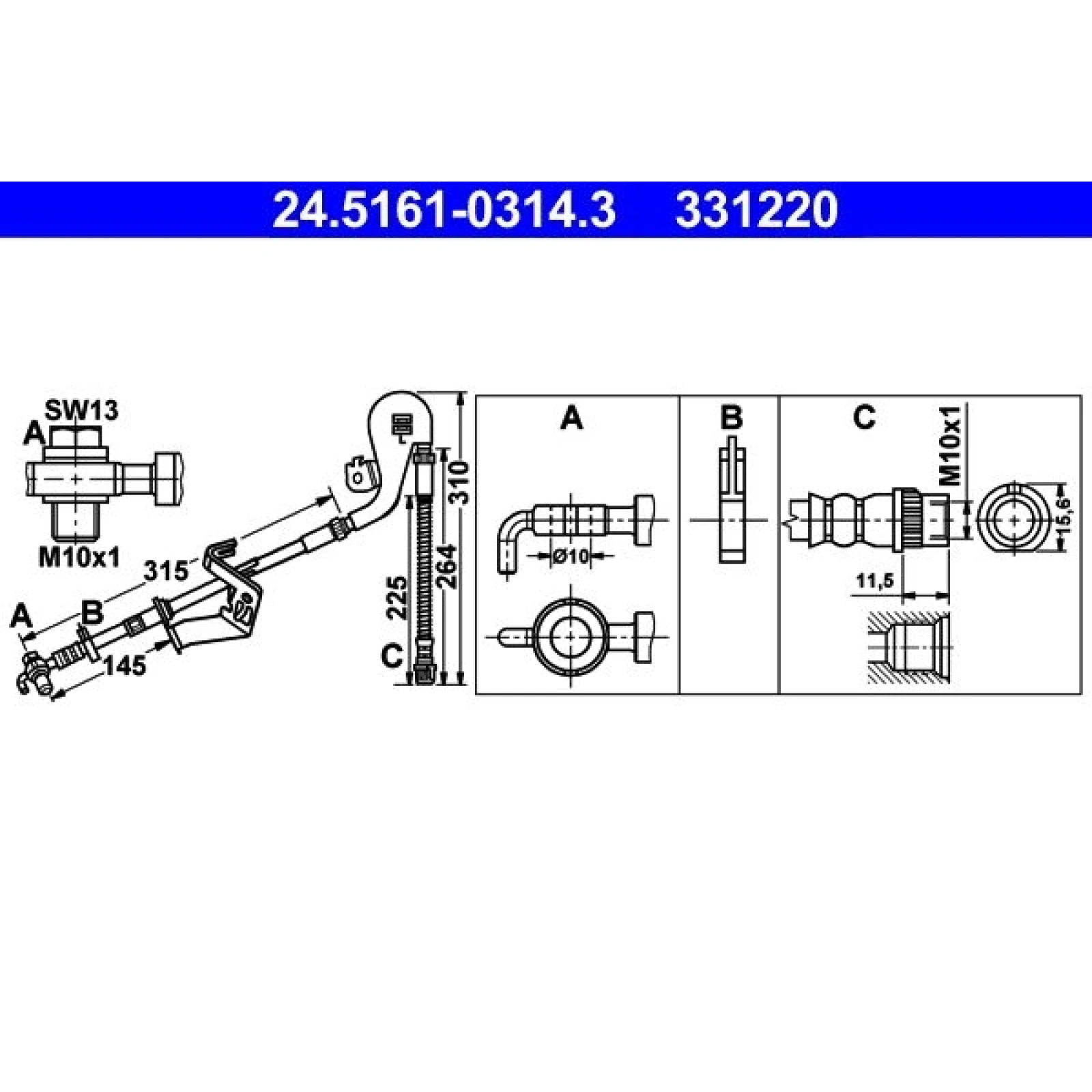 ATE Bremsschlauch 24.5161-0314.3