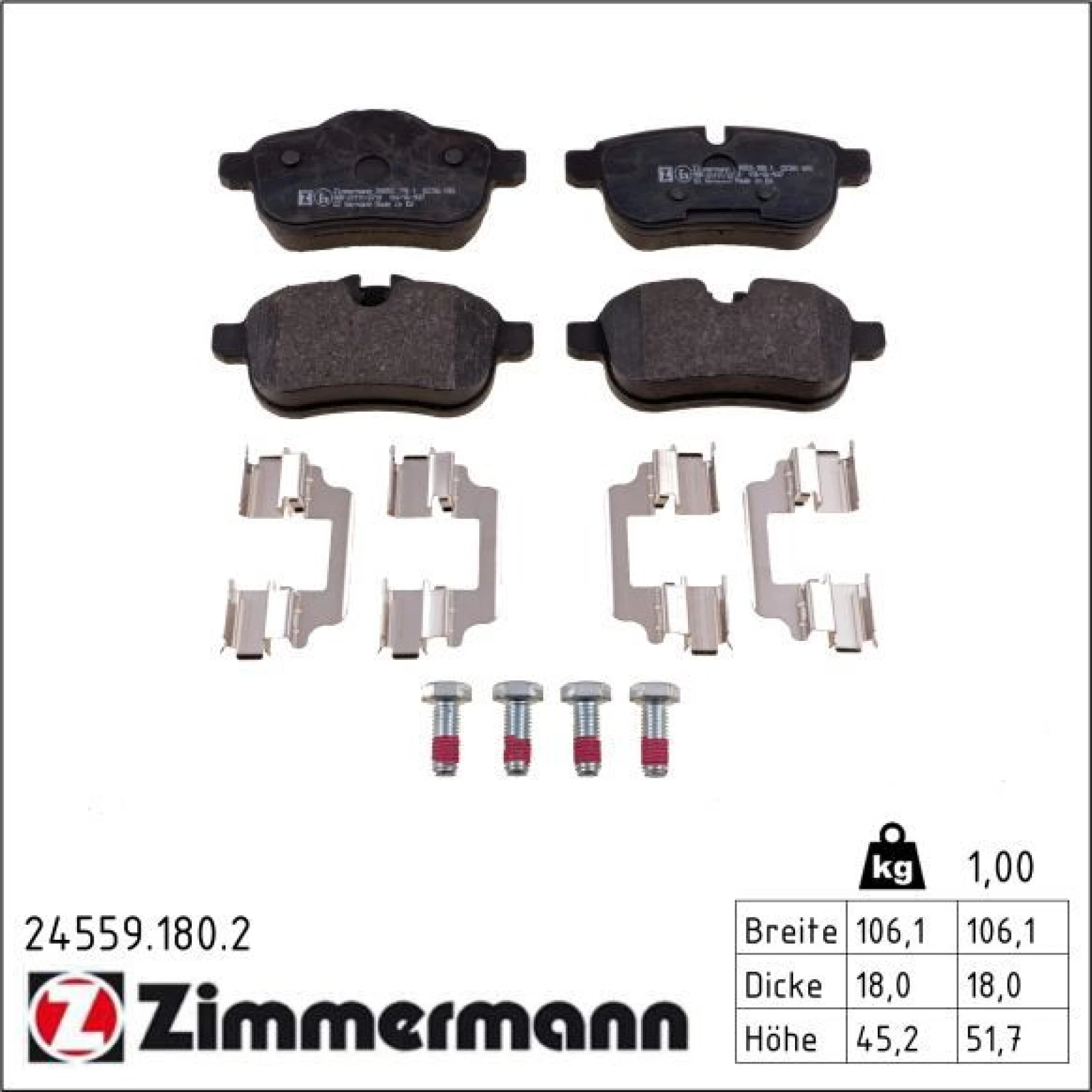 ZIMMERMANN Bremsbeläge 24559.180.2