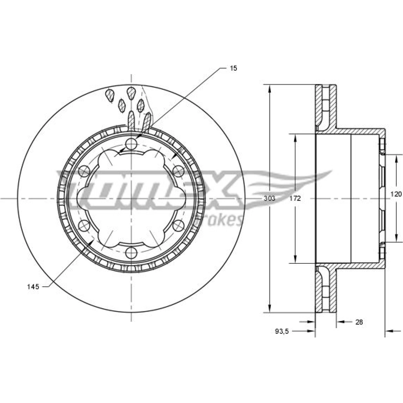 TOMEX brakes Bremsscheibe TX 73-44