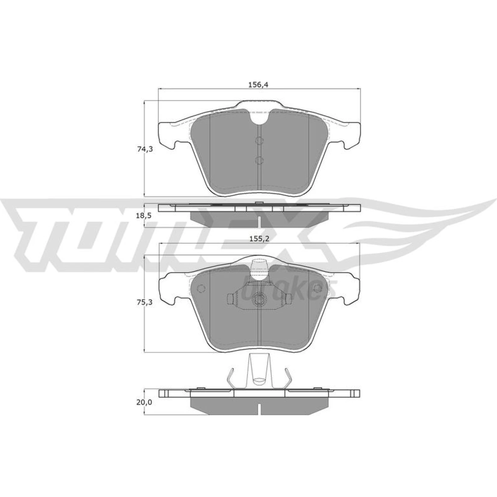 TOMEX brakes Bremsbelagsatz, Scheibenbremse TX 16-64