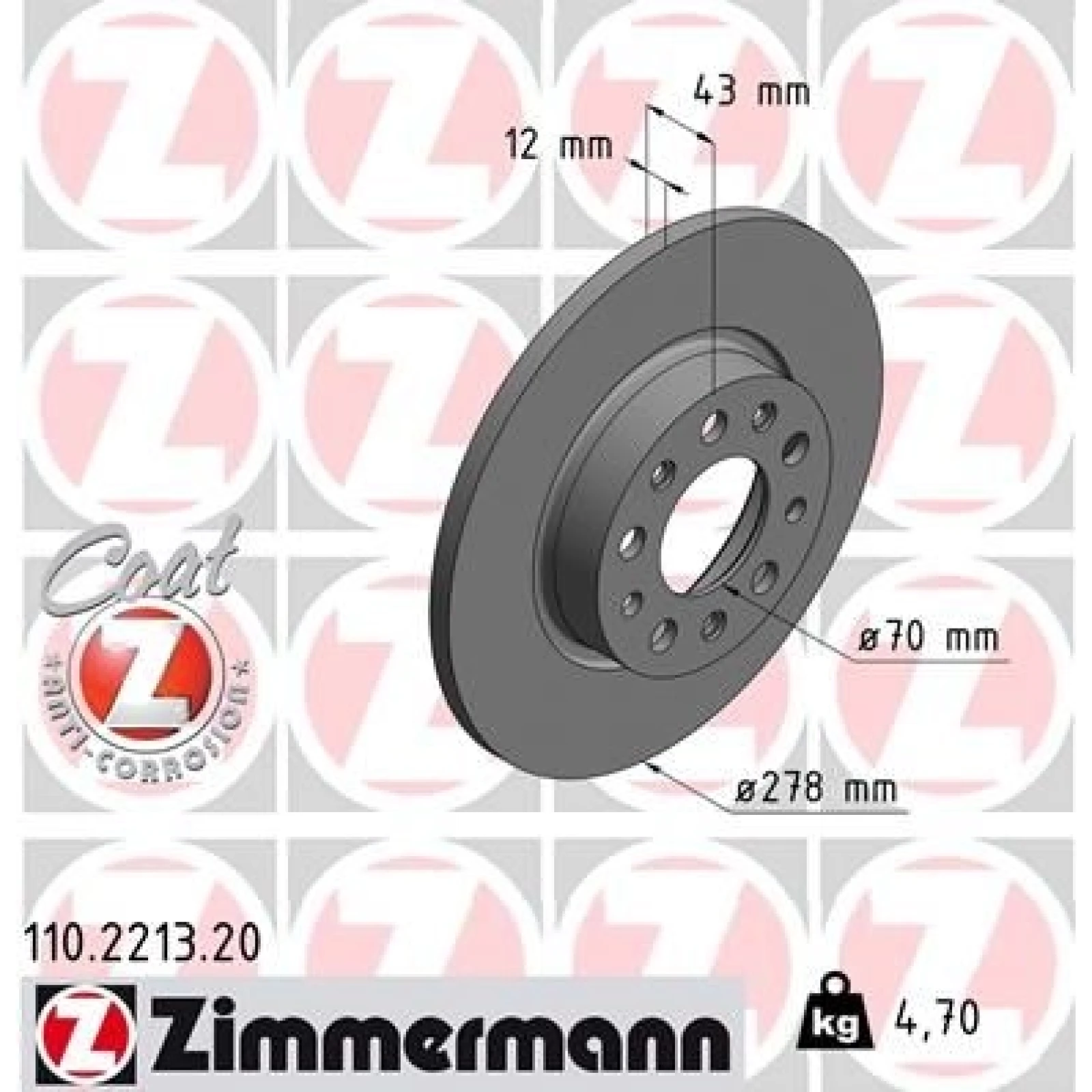 ZIMMERMANN Bremsscheibe 110.2213.20