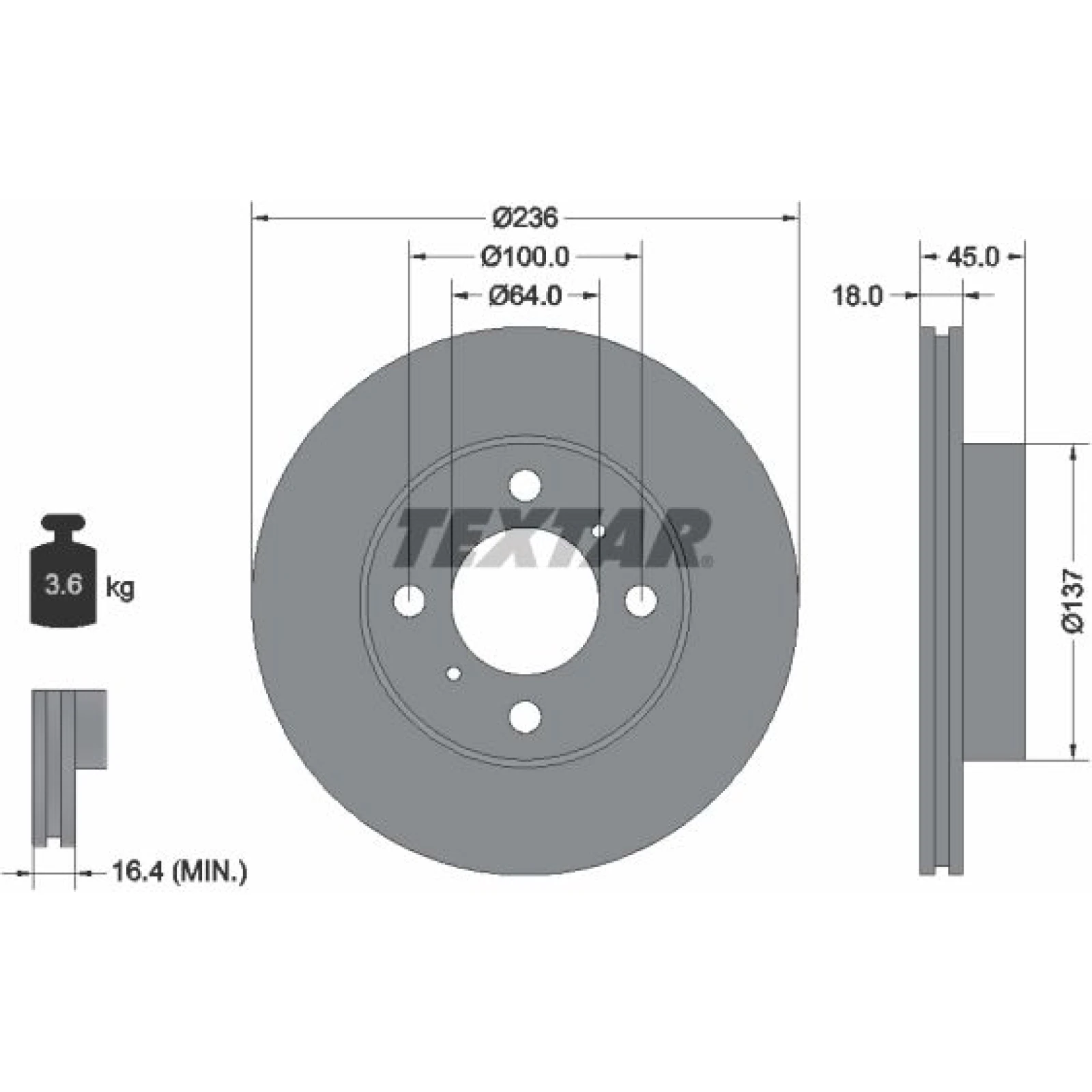 Bremsscheibe Mitsubishi P. Colt -03/Carisma 92089400