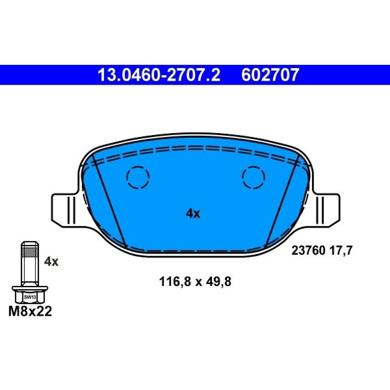 Bremsbelagsatz Alfa T. 159/Brera/Spider 05-11 13.0460-2707.2