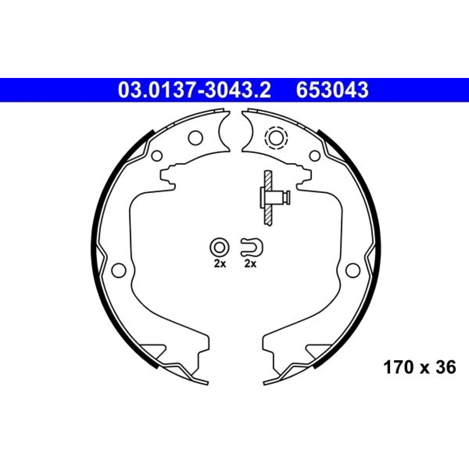 Bremsbackensatz, Feststellbremse 03.0137-3043.2