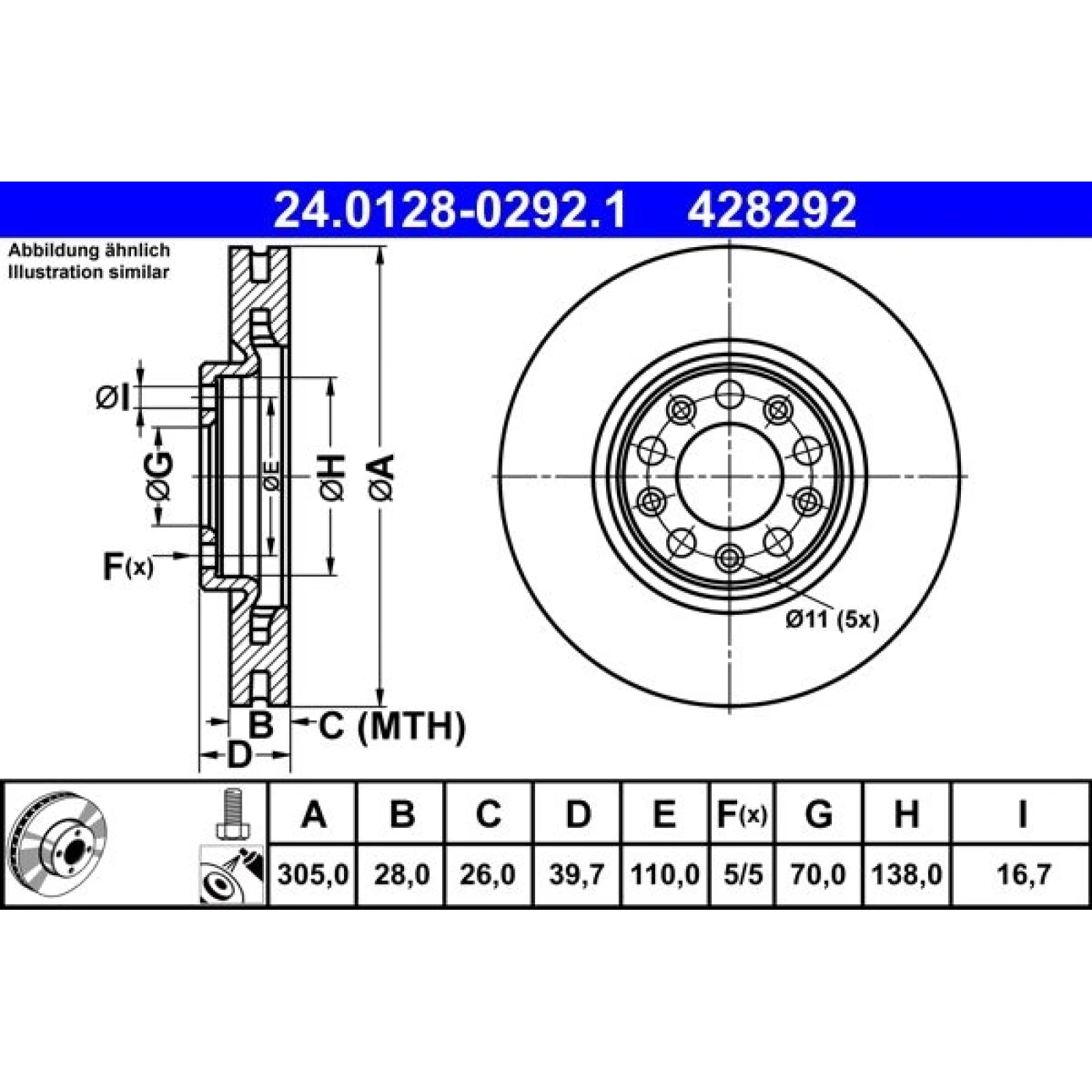Bremsscheibe 24.0128-0292.1