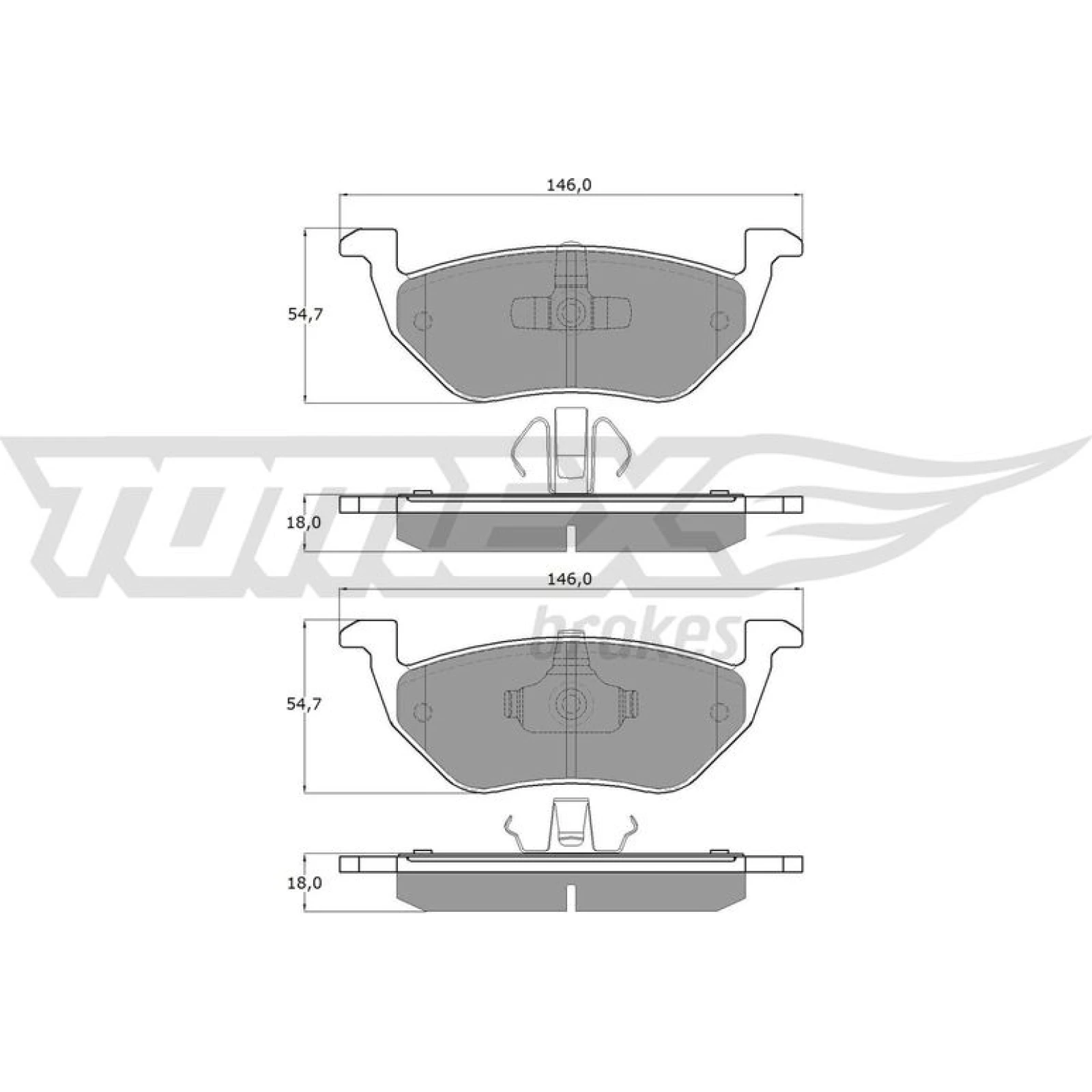 TOMEX brakes Bremsbelagsatz, Scheibenbremse TX 18-95
