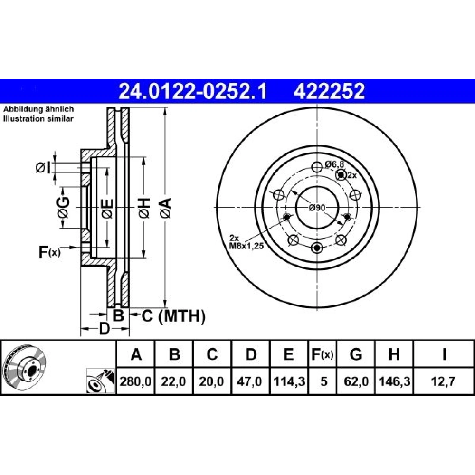 Bremsscheibe Suzuki P.Sx4 1.5-1.6 06 24.0122-0252.1