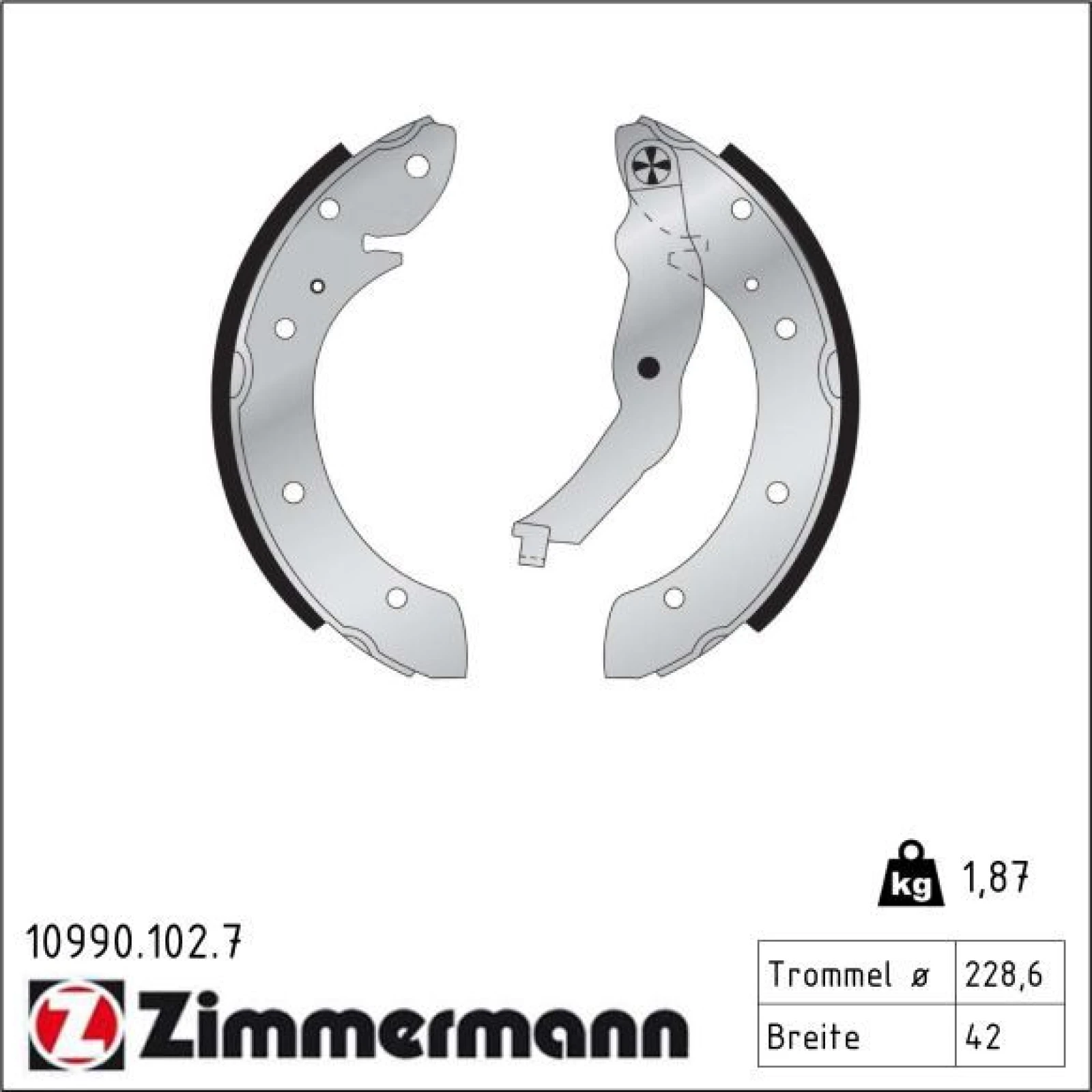 ZIMMERMANN Bremsbacken 10990.102.7