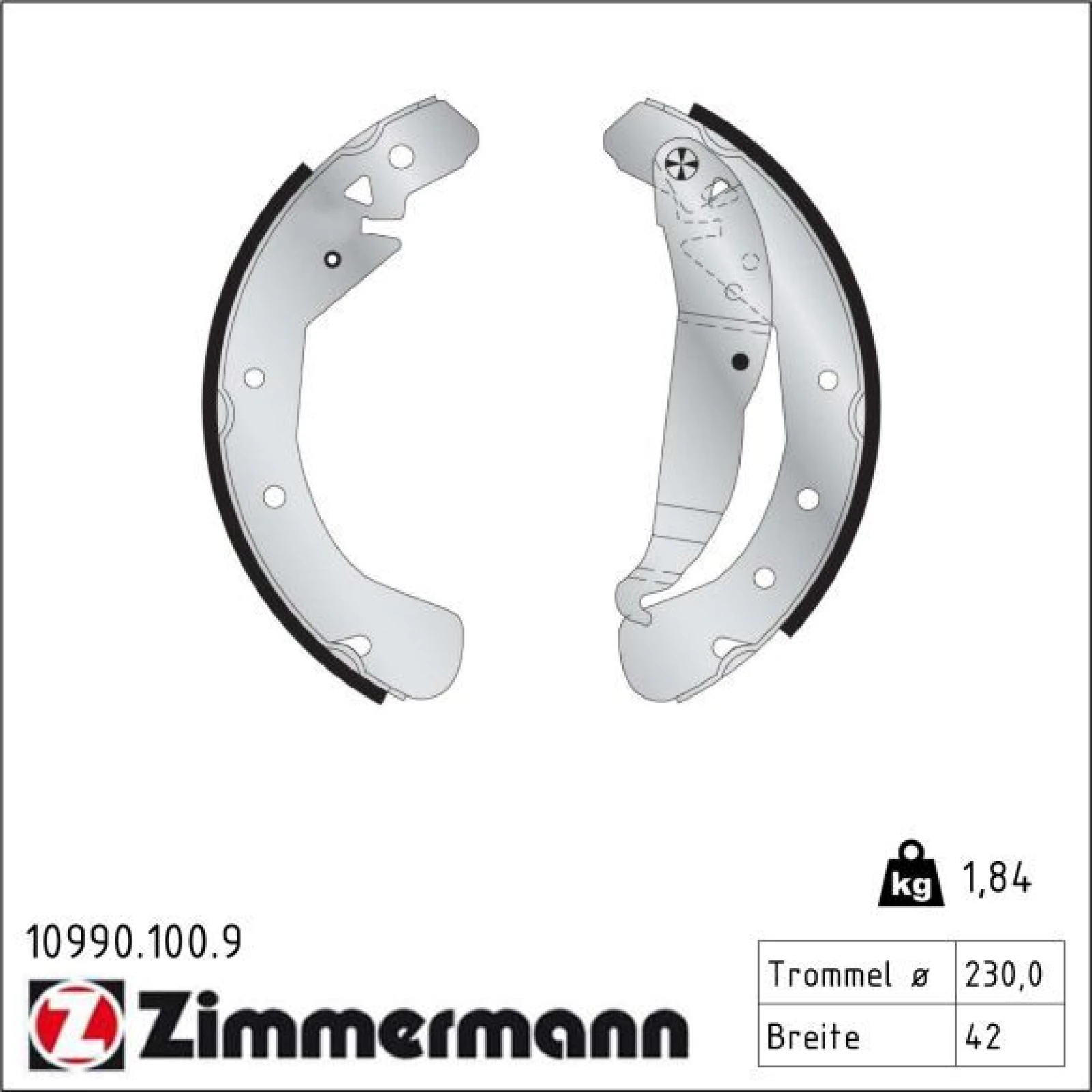 ZIMMERMANN Bremsbacken 10990.100.9