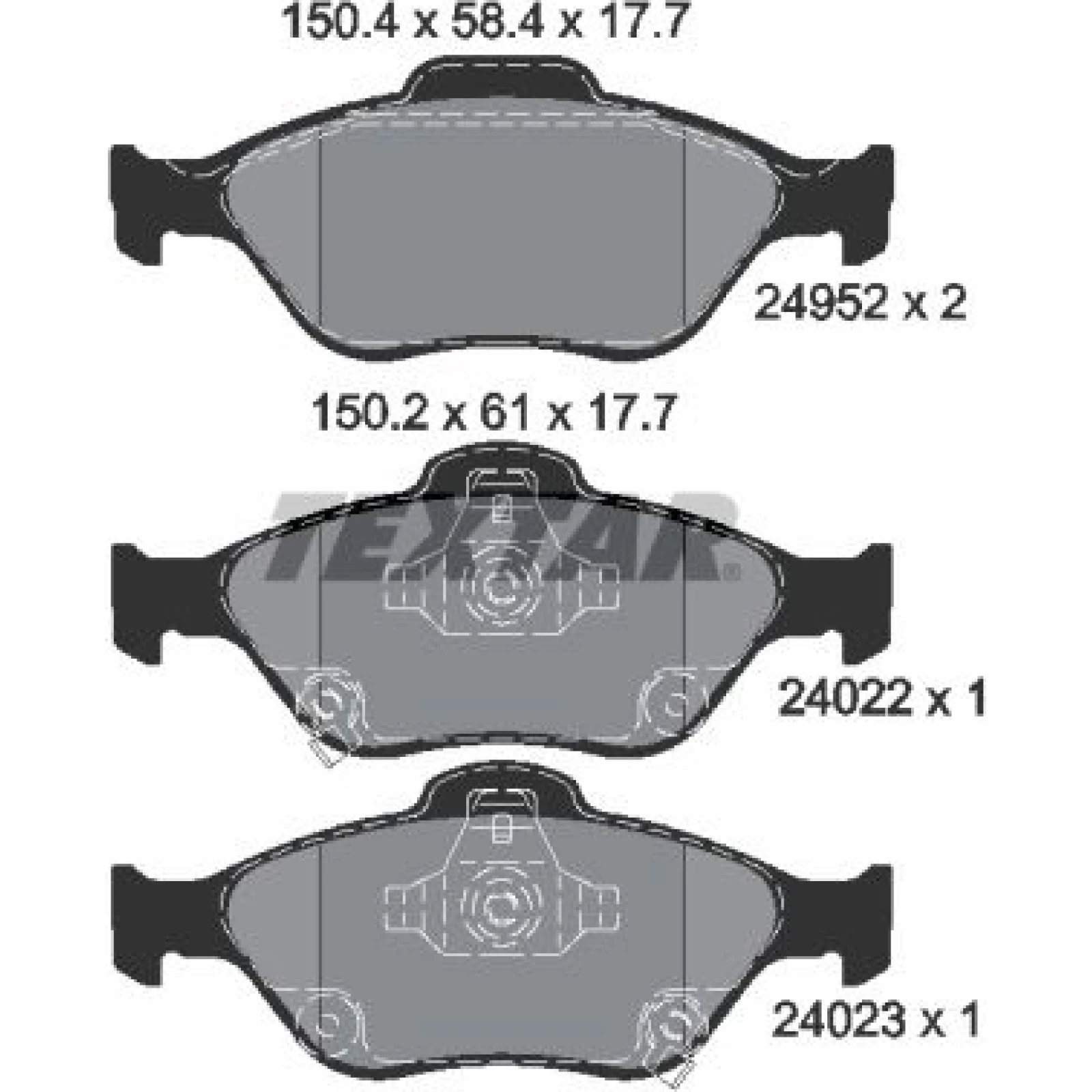 Bremsbelagsatz Toyota P. Yaris 1.5 15 2495201
