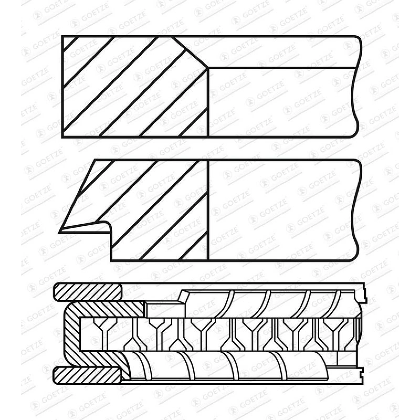 GOETZE ENGINE Kolbenringsatz 08-451600-00