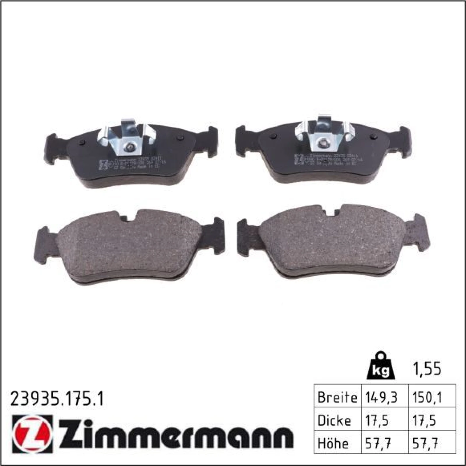 ZIMMERMANN Bremsbeläge 23935.175.1