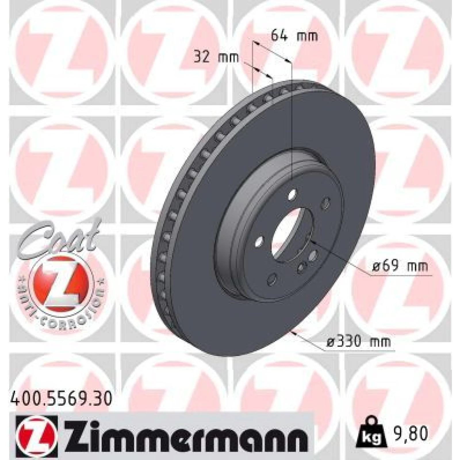 ZIMMERMANN Bremsscheibe 400.5569.30