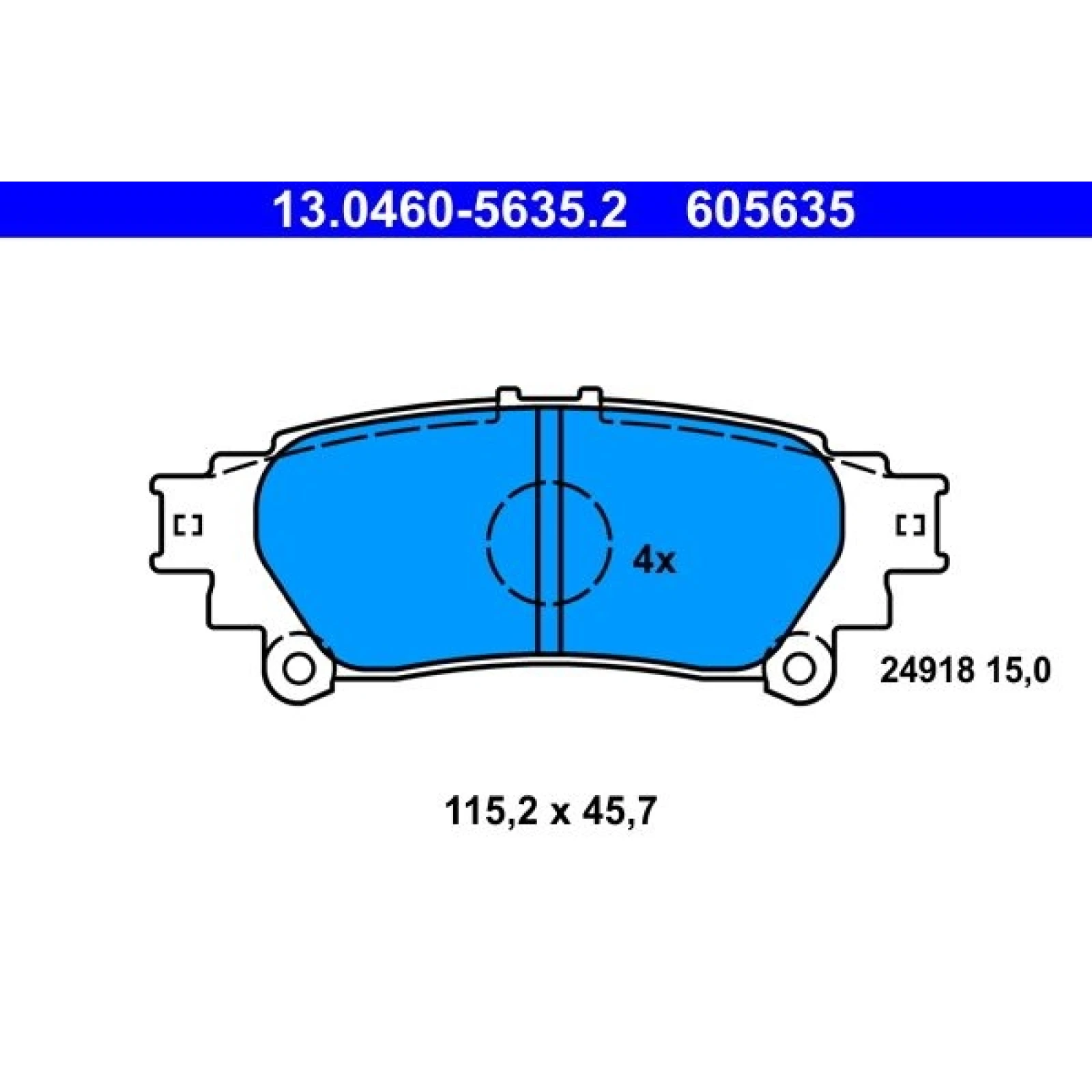 Bremsbelagsatz Lexus T. Rx 3.5 09-15 13.0460-5635.2