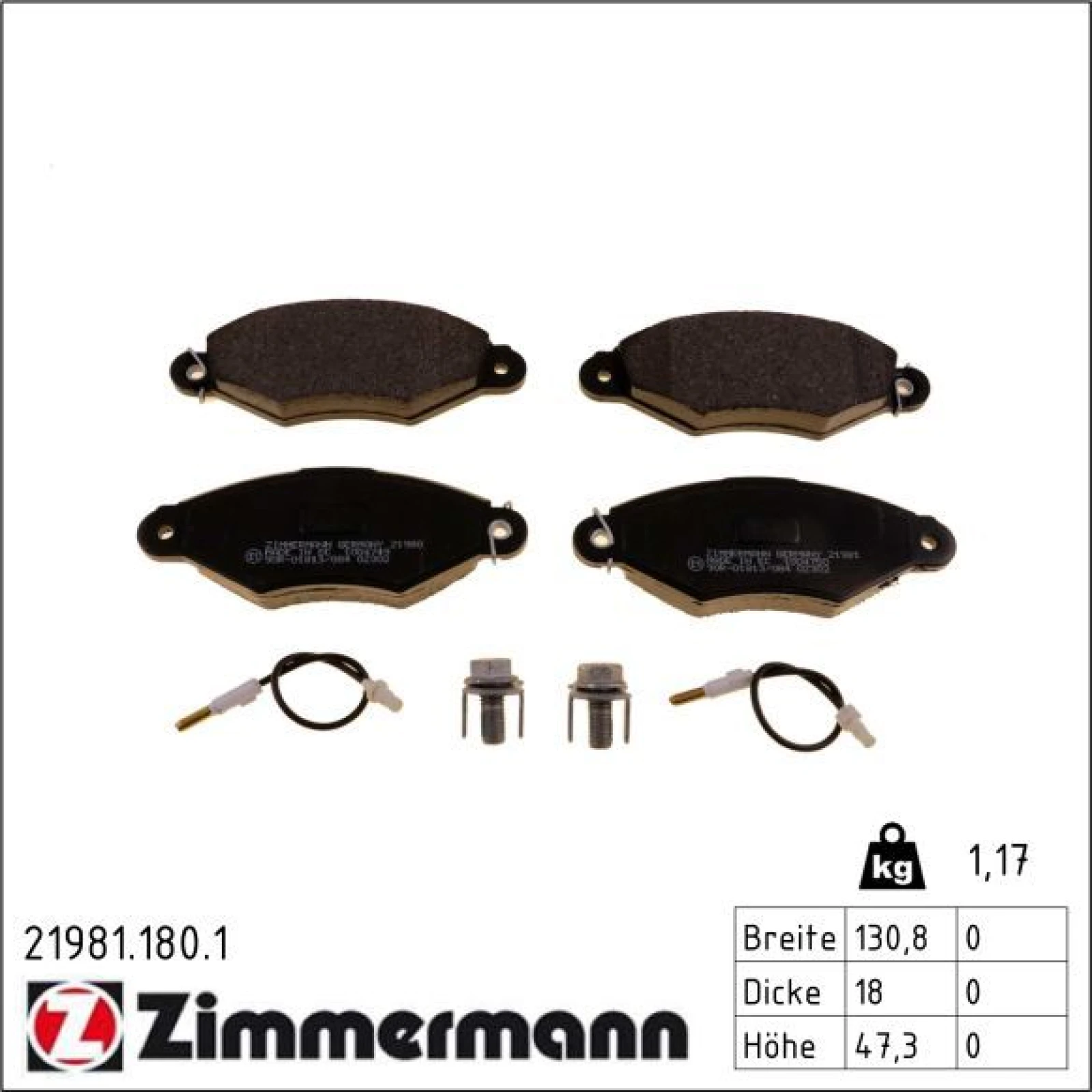 ZIMMERMANN Bremsbeläge 21981.180.1