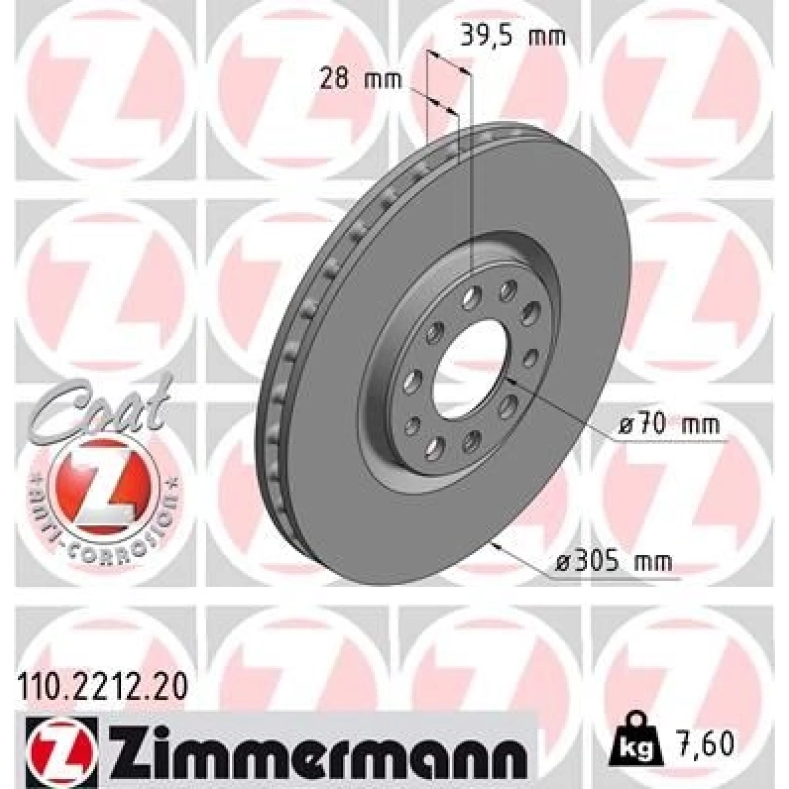 ZIMMERMANN Bremsscheibe 110.2212.20