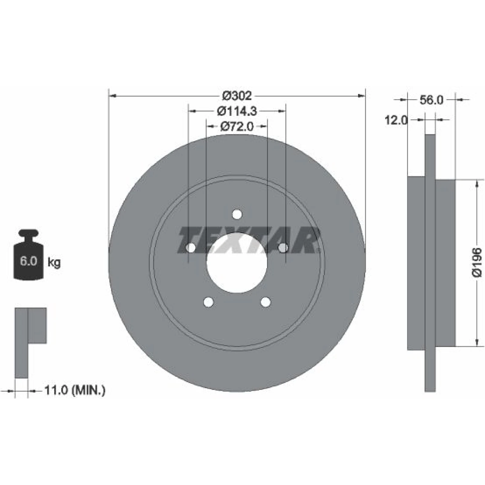 Bremsscheibe Mazda T. Tribute 00 92197803