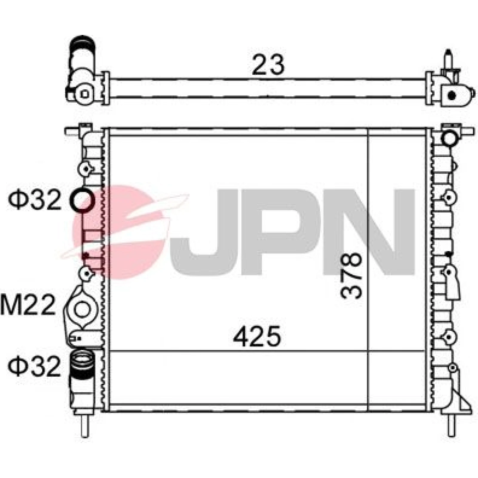 JPN Kühler Motorkühlung 60C9043-JPN