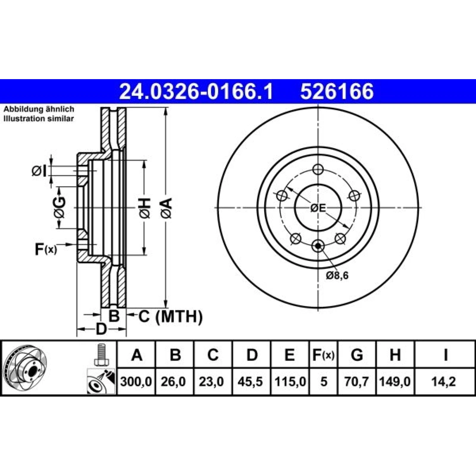 Bremsscheibe Opel P. Astra/Zafira 1.3-2.0 Cdti 09- Power Disc 24.0326-0166.1