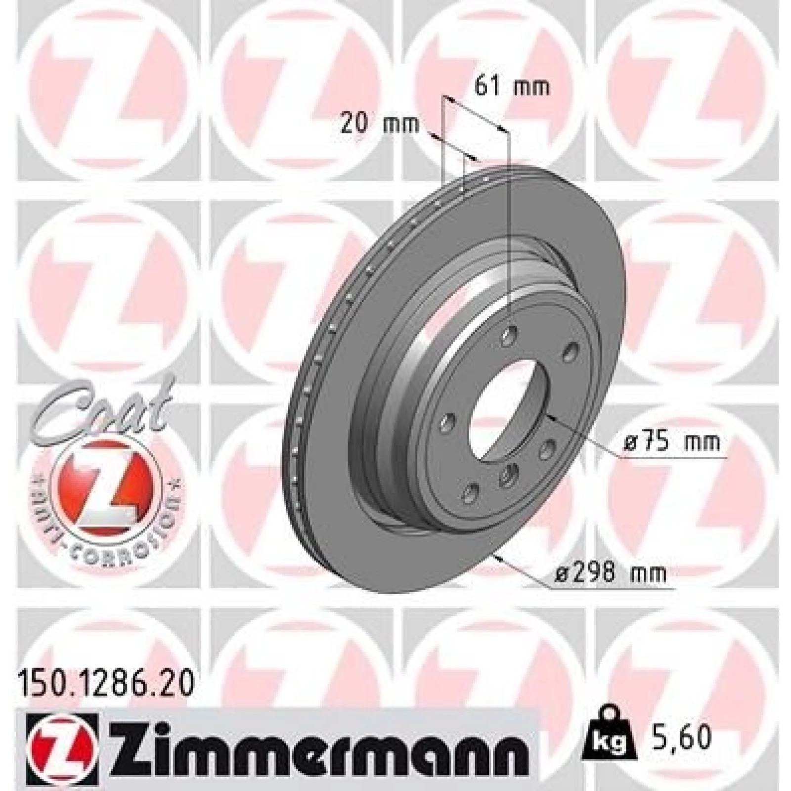 ZIMMERMANN Bremsscheibe 150.1286.20
